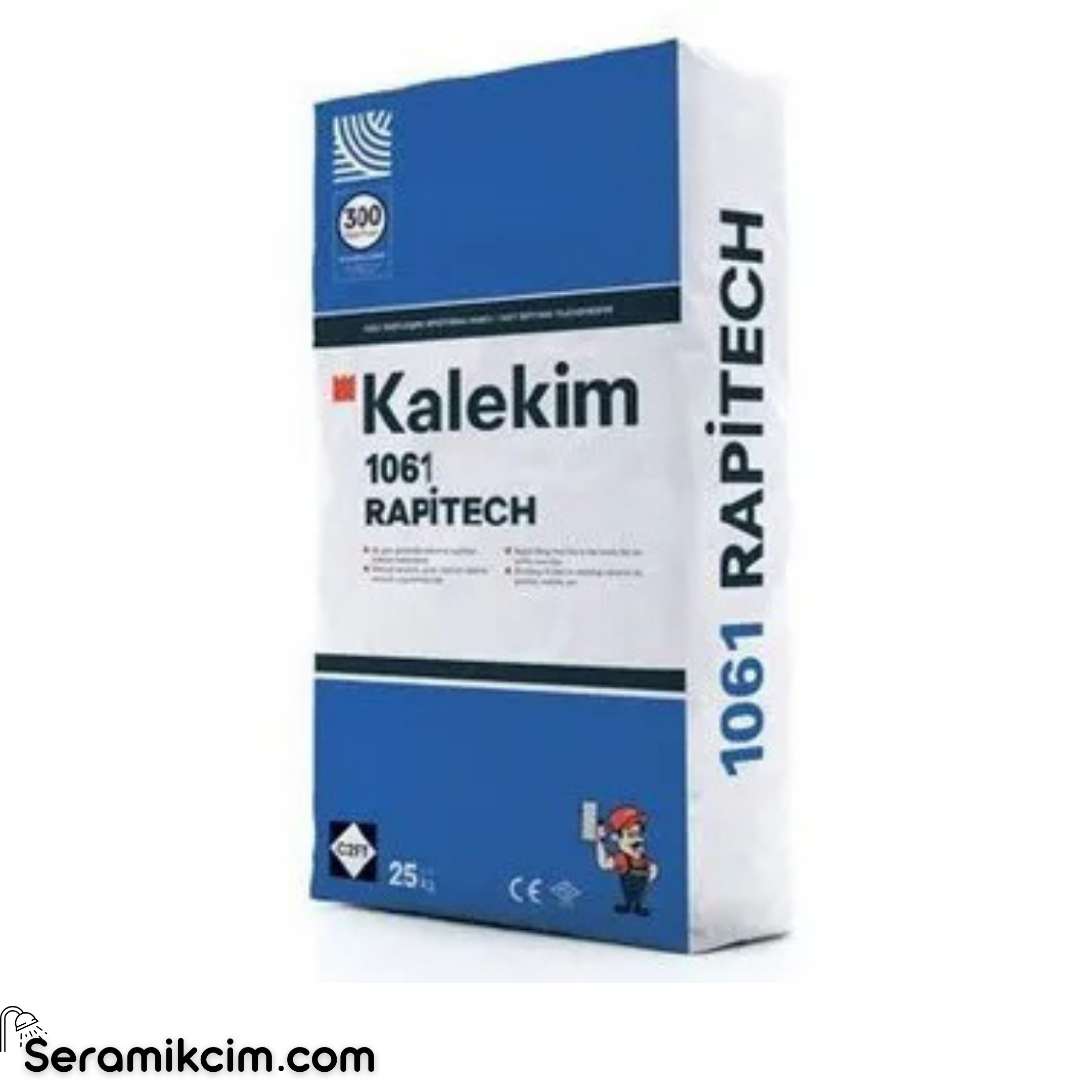 Kalekim 1061 Rapitech Hızlı Priz Alan Seramik Yapıştırma Harcı Gri 25 kg C2FT