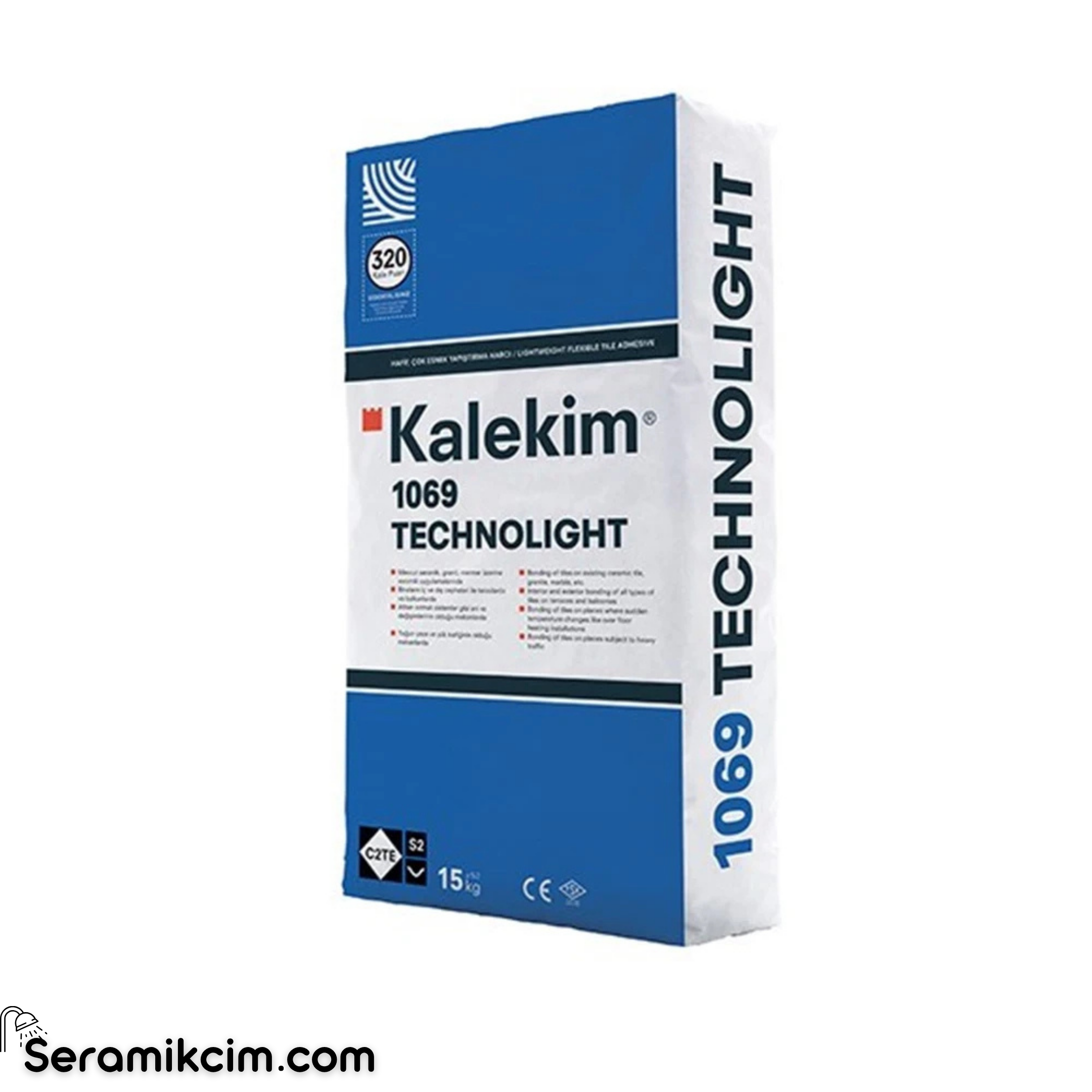 Kalekim 1069 Techolight Hafif Seramik Yapıştırma Harcı Gri 15 kg C2TE S2 