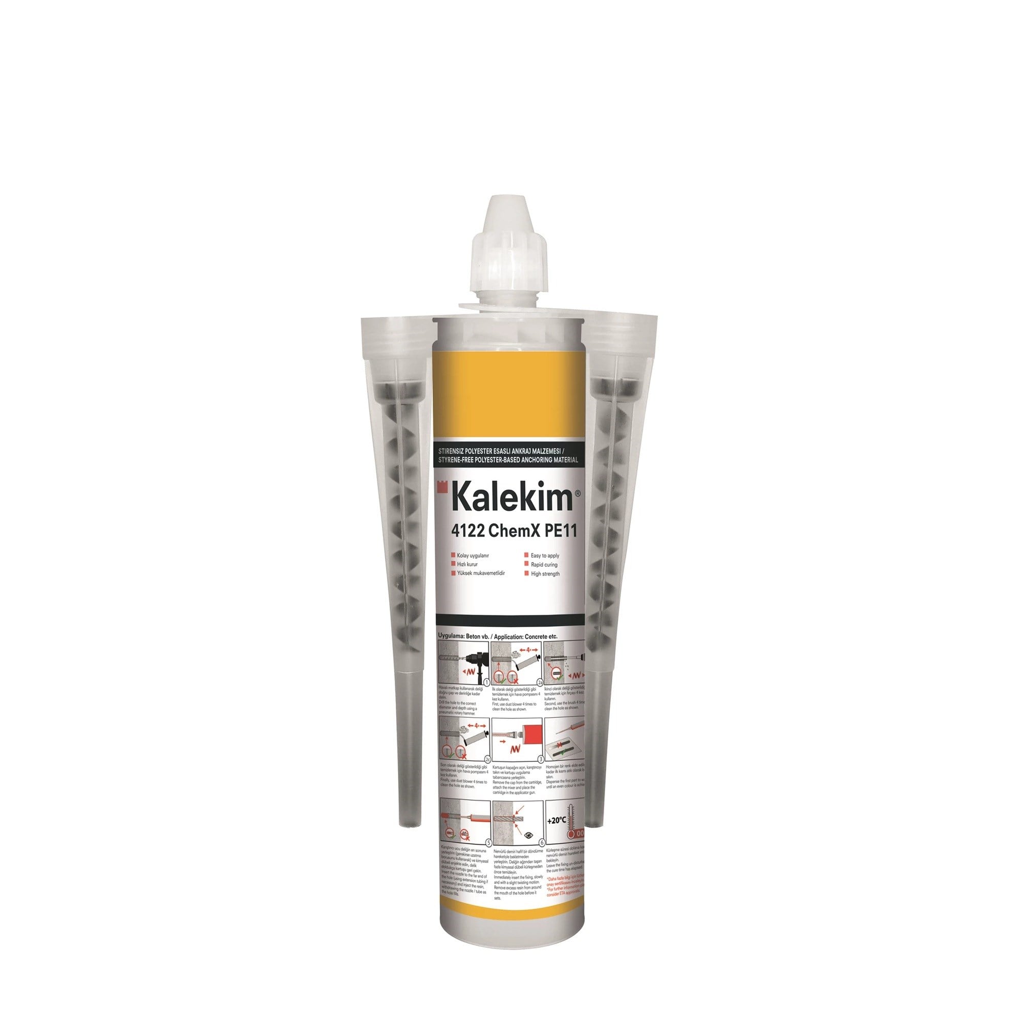 Kalekim 4122 ChemX PE11 Stirensiz Polyester Esaslı Ankraj Malzemesi 300 ml 666010012
