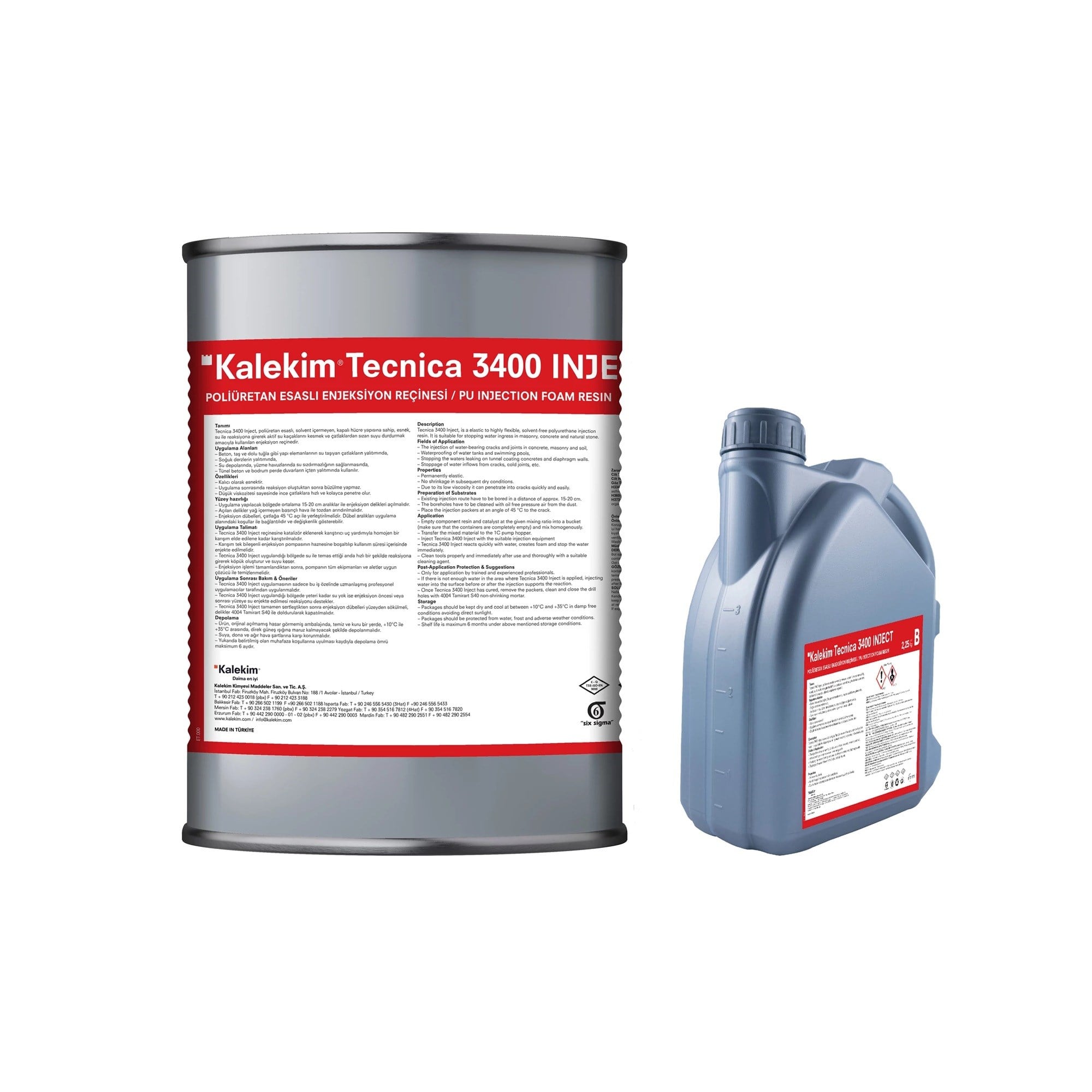 Kalekim Tecnica 3400 Inject Poliüretan Esaslı Enjeksiyon Reçinesi A+B 24,75 kg 690000711