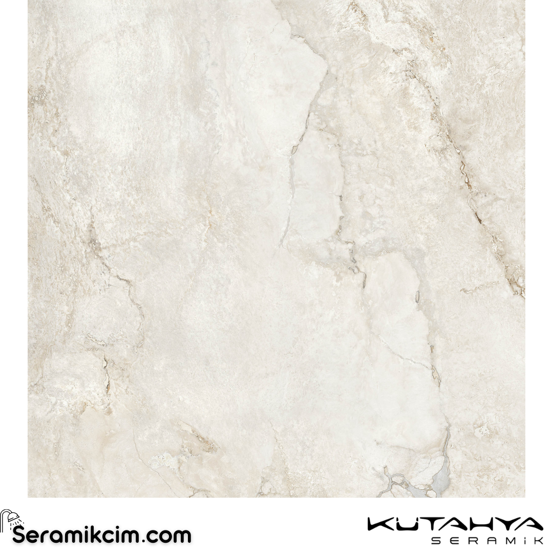 Kütahya Seramik 120x120 Athos Beyaz Rektifiye Parlak Nano
