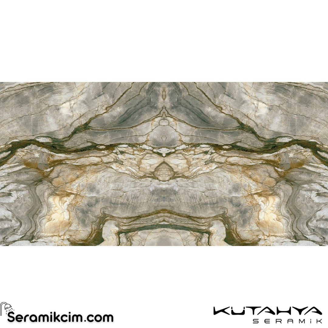 Kütahya Seramik 120x240 Fusion Kristal Bookmatch Rektifiye Parlak Nano