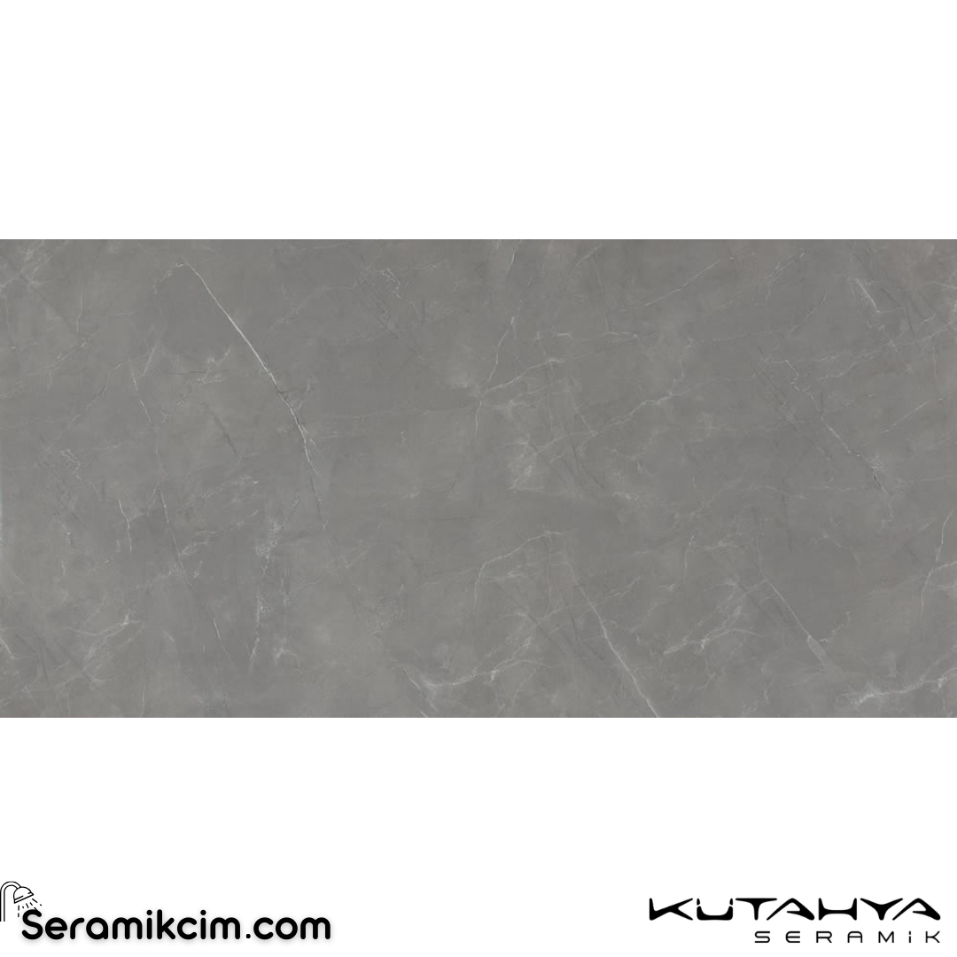 Kütahya Seramik 120x240 Pulpis Prime Koyu Gri Rek Parlak Nano