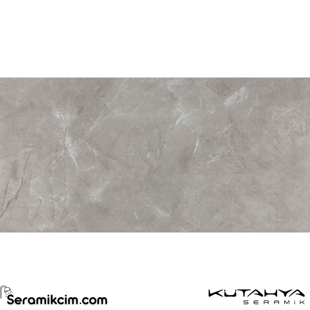 Kütahya Seramik 60x120 Elegant Gri Rektifiye Parlak Nano