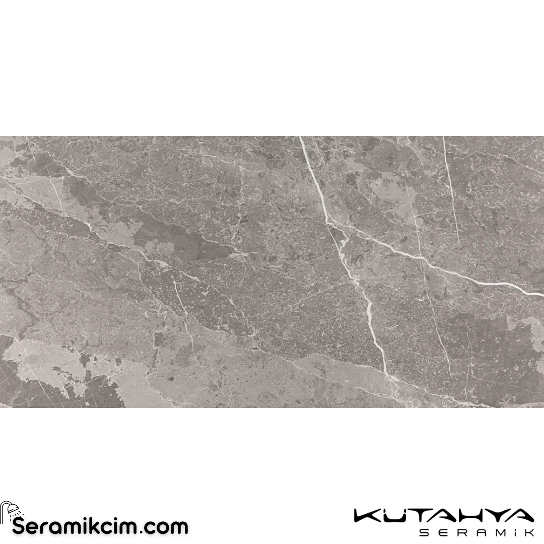 Kütahya Seramik 60x120 Gemstone Koyu Gri Rektifiye Lappato