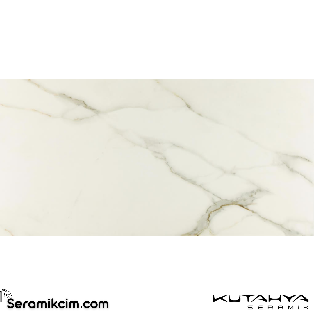 Kütahya Seramik 60x120 Royal Calacatta Rektifiye Parlak Nano