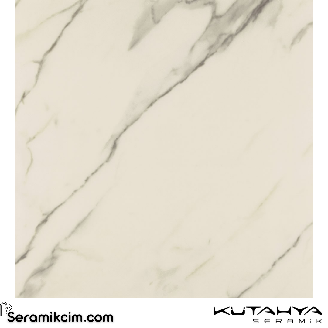Kütahya Seramik 60x60 Calacatta Rektifiye Parlak Nano