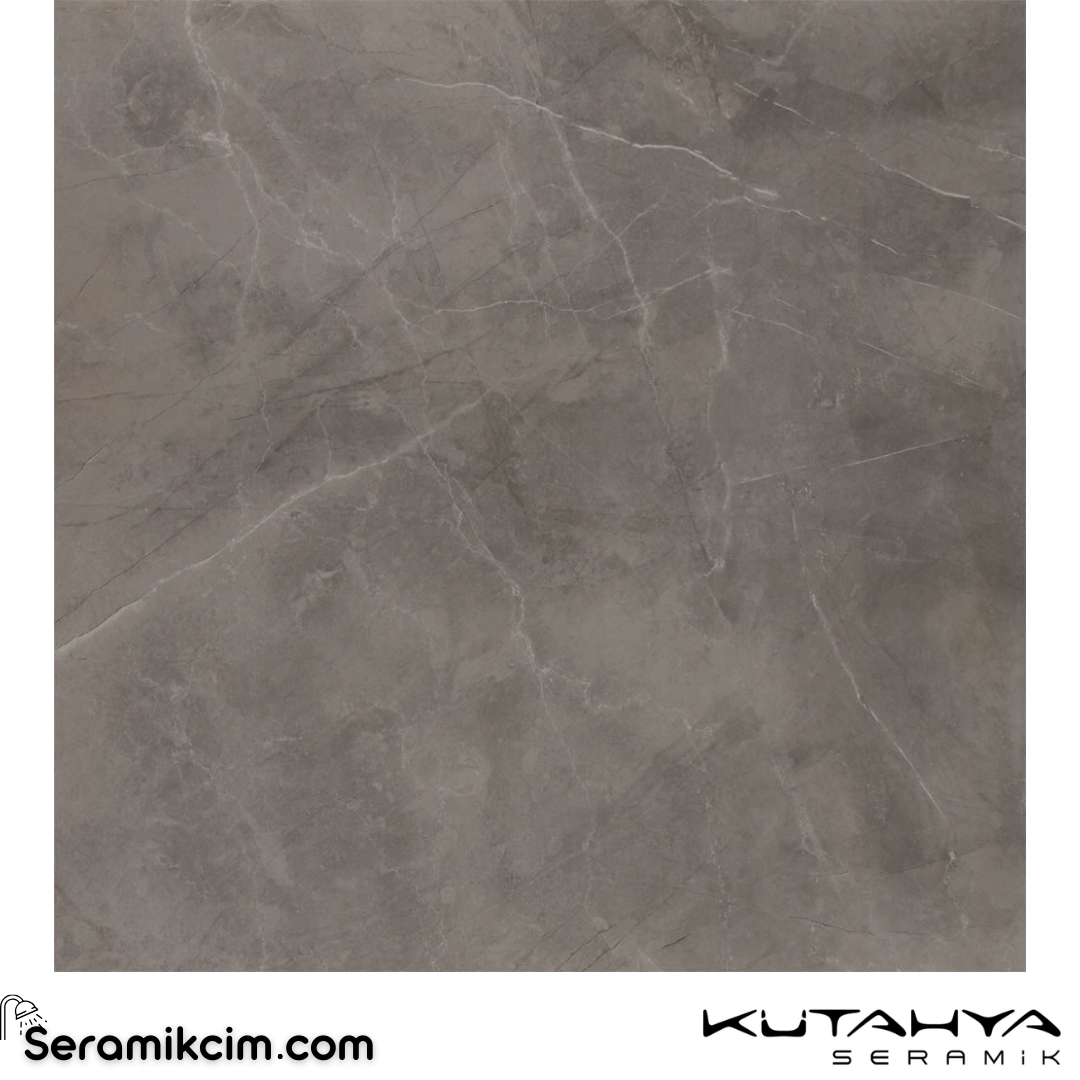 Kütahya Seramik 80x80 Royal Pulpis Gri Rektifiye Parlak Nano