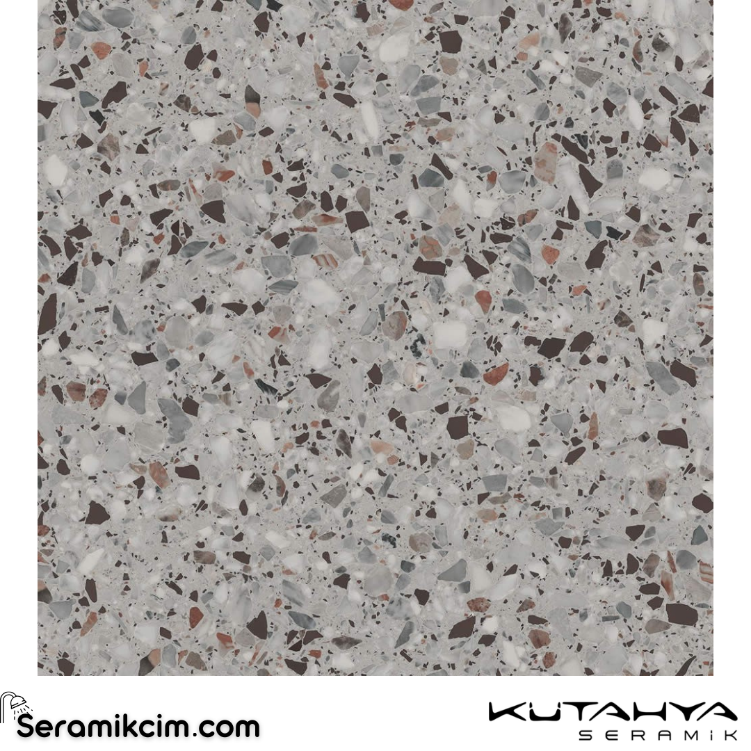 Kütahya Seramik 80x80 Terrazzo Gri Rektifiye