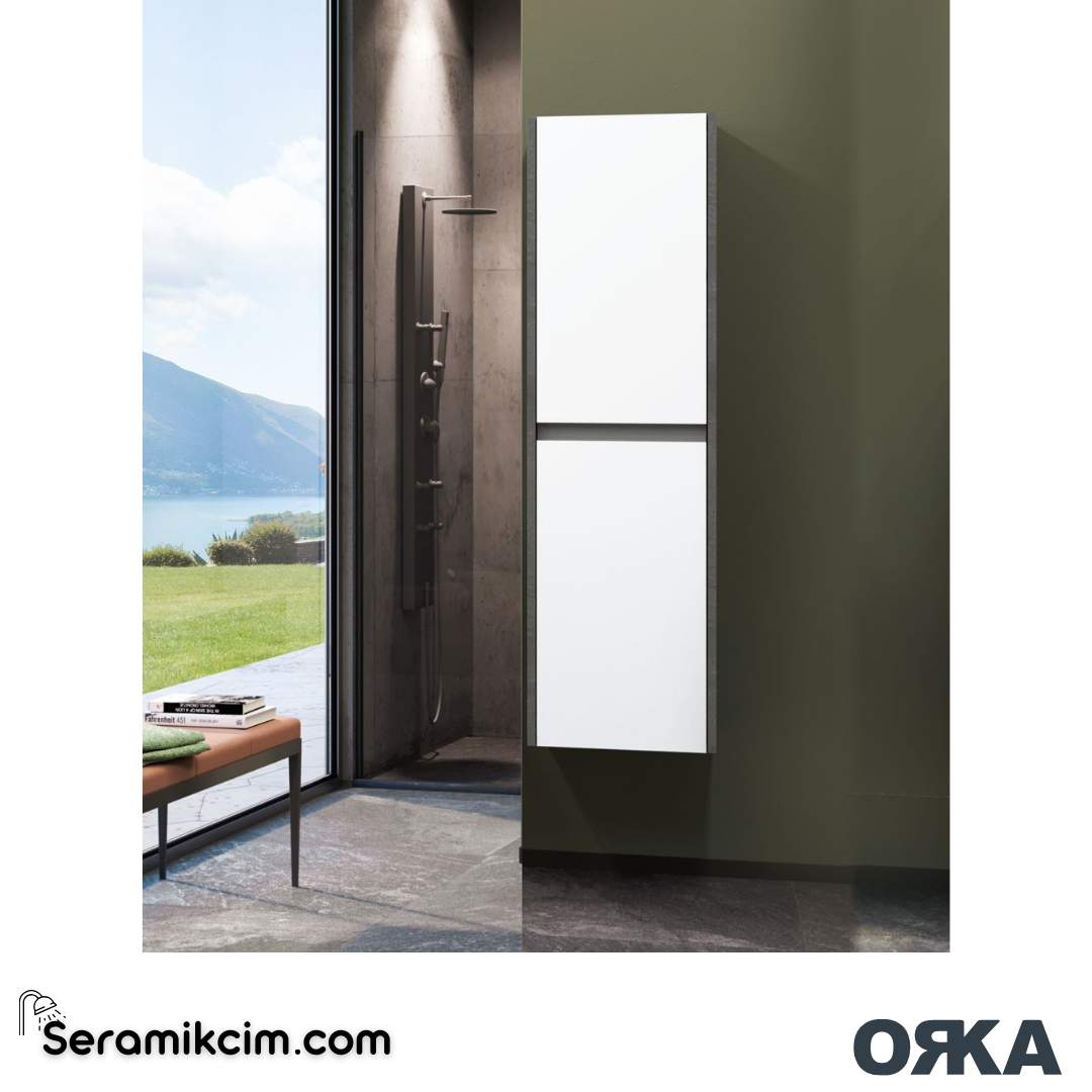 Orka Aydos 40cm Boy Dolabı (Sağ-Sol) Irony Beyaz - ORK.BYD1205