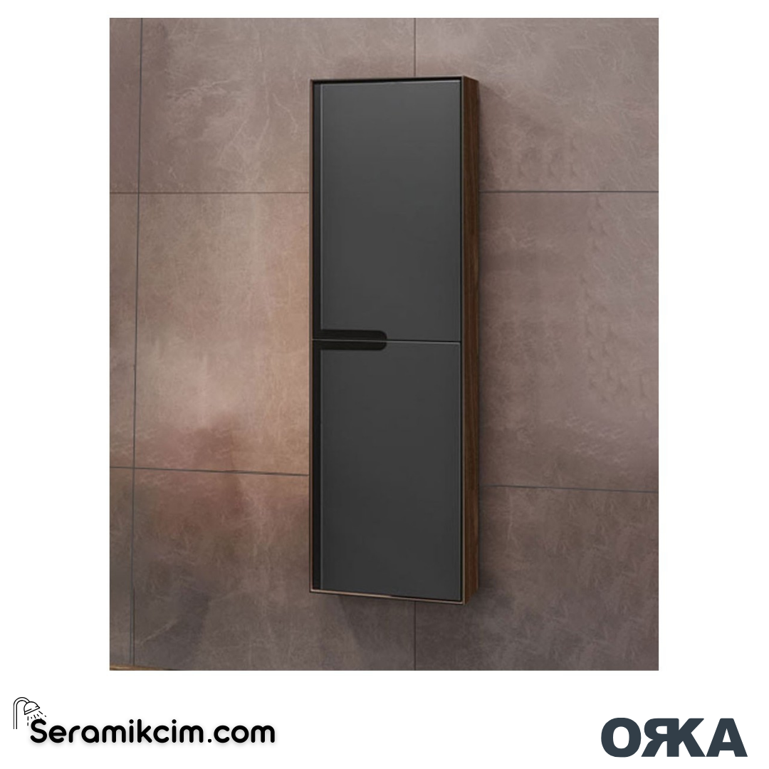 Orka Craft 40cm Boy Dolabı (Sağ-Sol) Kompakt Ceviz / Mat Antrasit - ORK.BYD1072