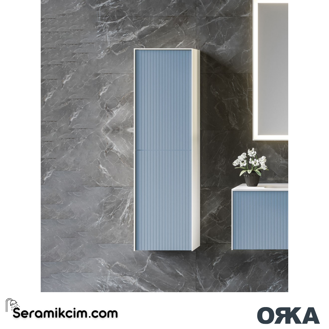 Orka Cube 40cm Boy Dolabı (Sağ-Sol) Mat Açık Mavi - ORK030.40.03.TKM