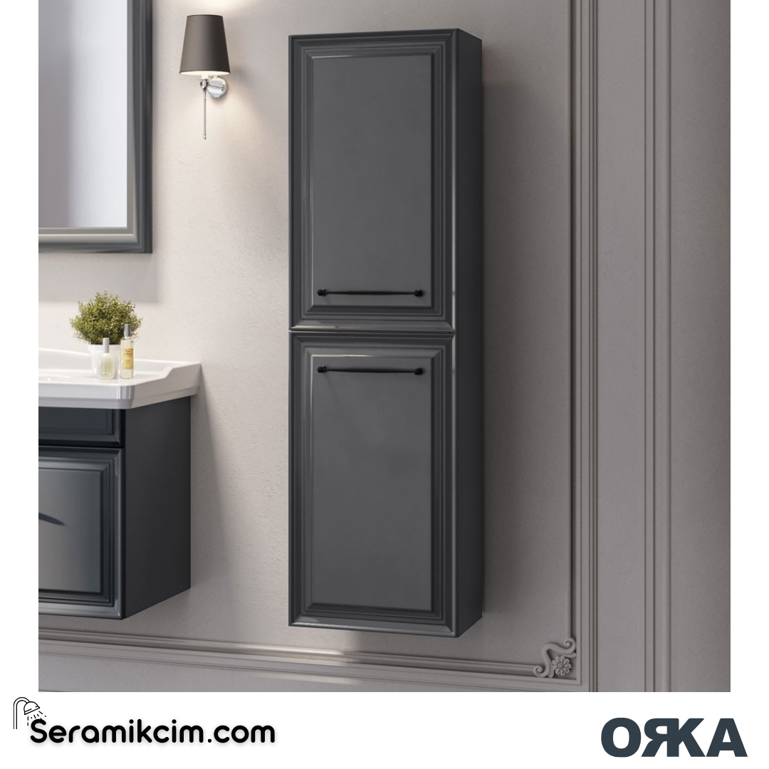 Orka Design 40cm Boy Dolabı (Sağ-Sol) Mat Antrasit - ORK.BYD1073
