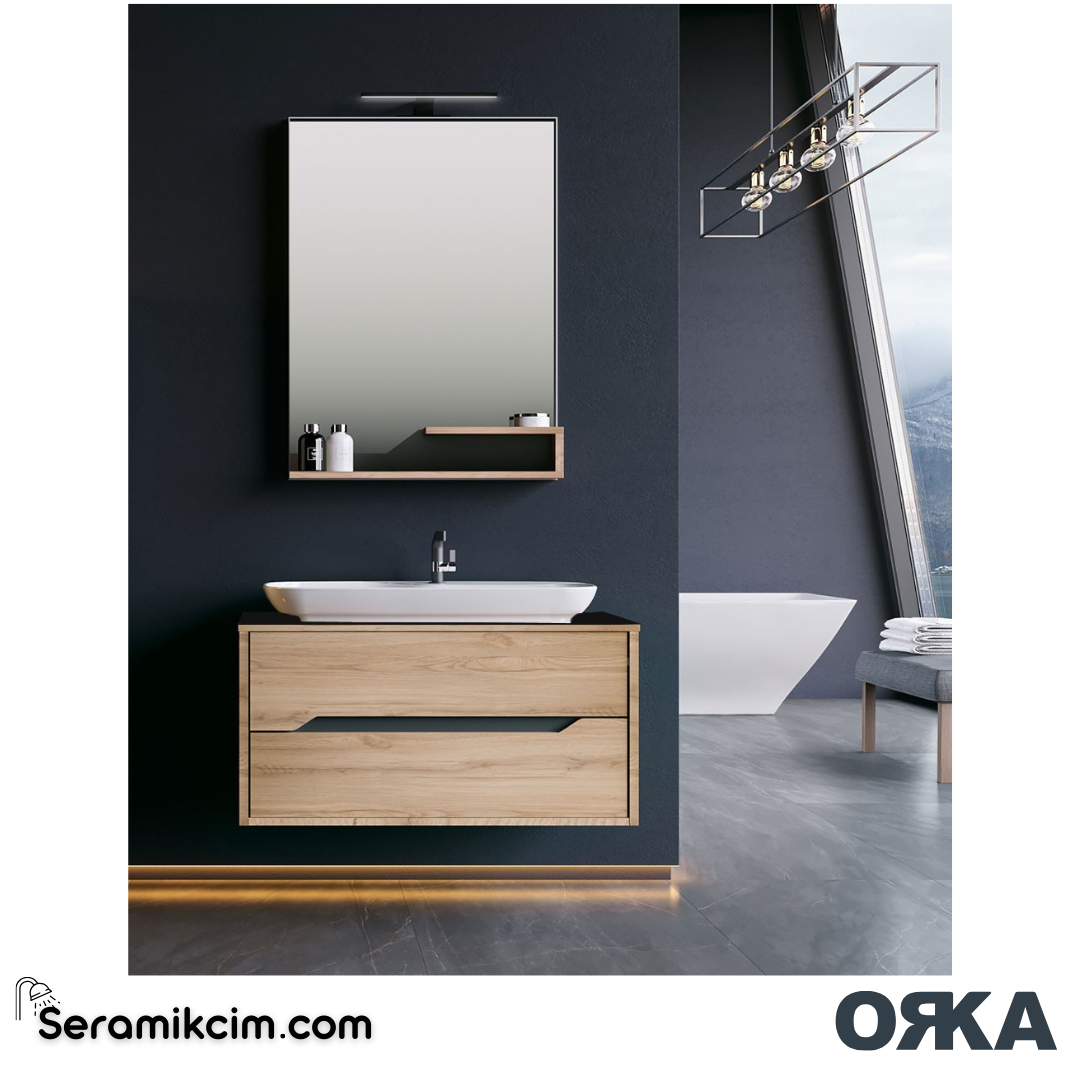Orka Galia 100cm Banyo Dolabı Set Legnano - ORK08.100.01.TKM