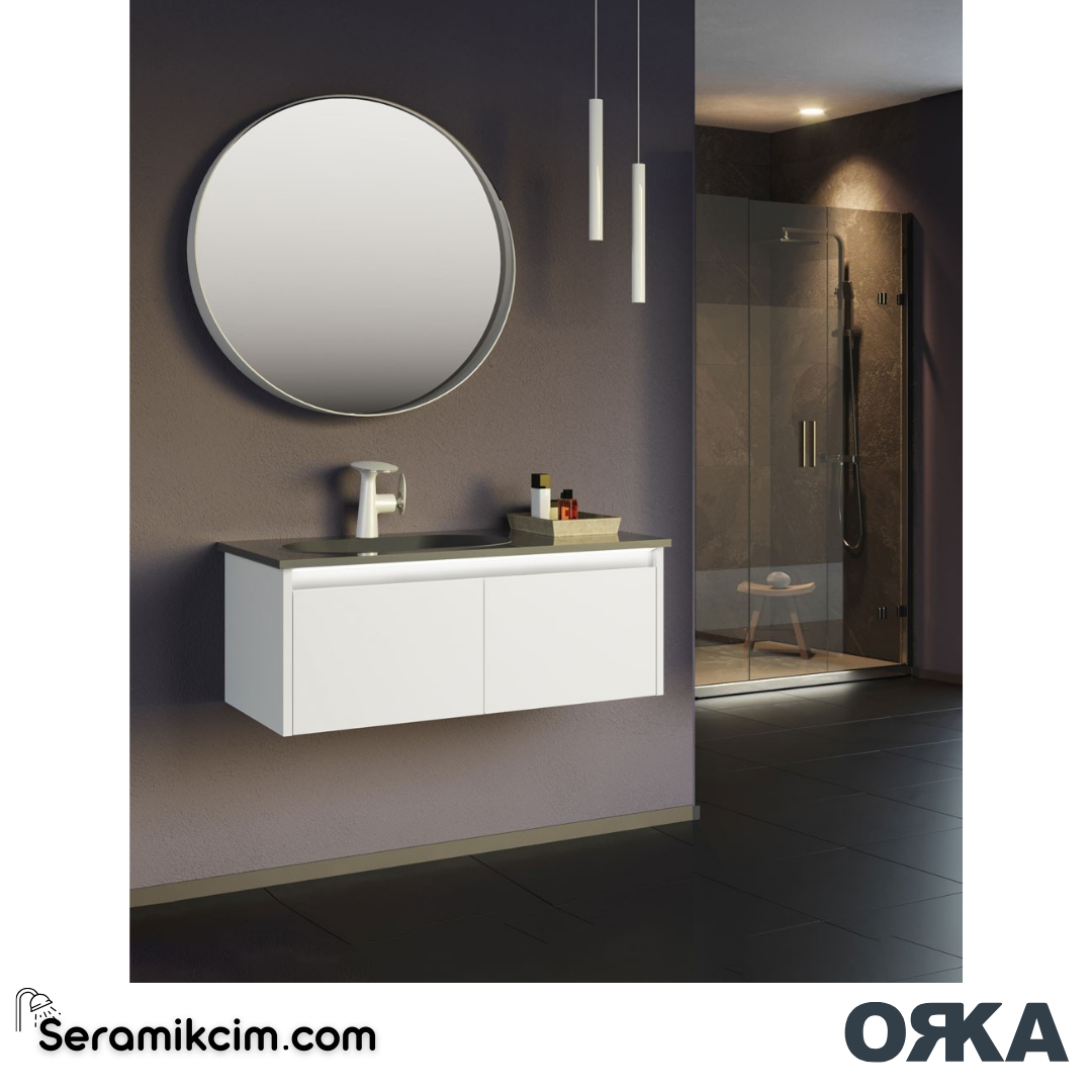 Orka Lisbon 90cm Banyo Dolabı Set Mat Antrasit - ORK150.90.01.TKM
