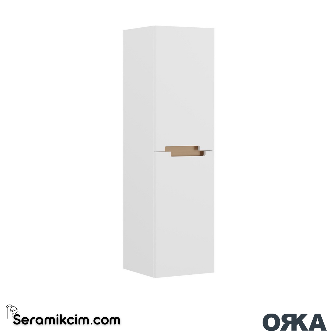 Orka Lodi 40cm Boy Dolabı (Sağ-Sol) Beyaz Altın - ORK.BYD1123