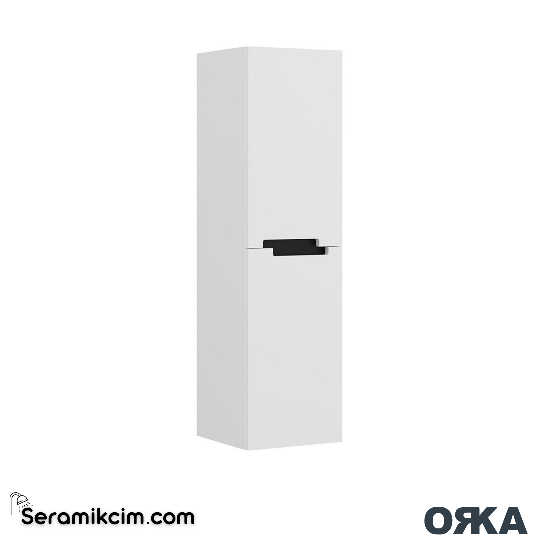 Orka Lodi 40cm Boy Dolabı (Sağ-Sol) Beyaz Siyah - ORK.BYD1125
