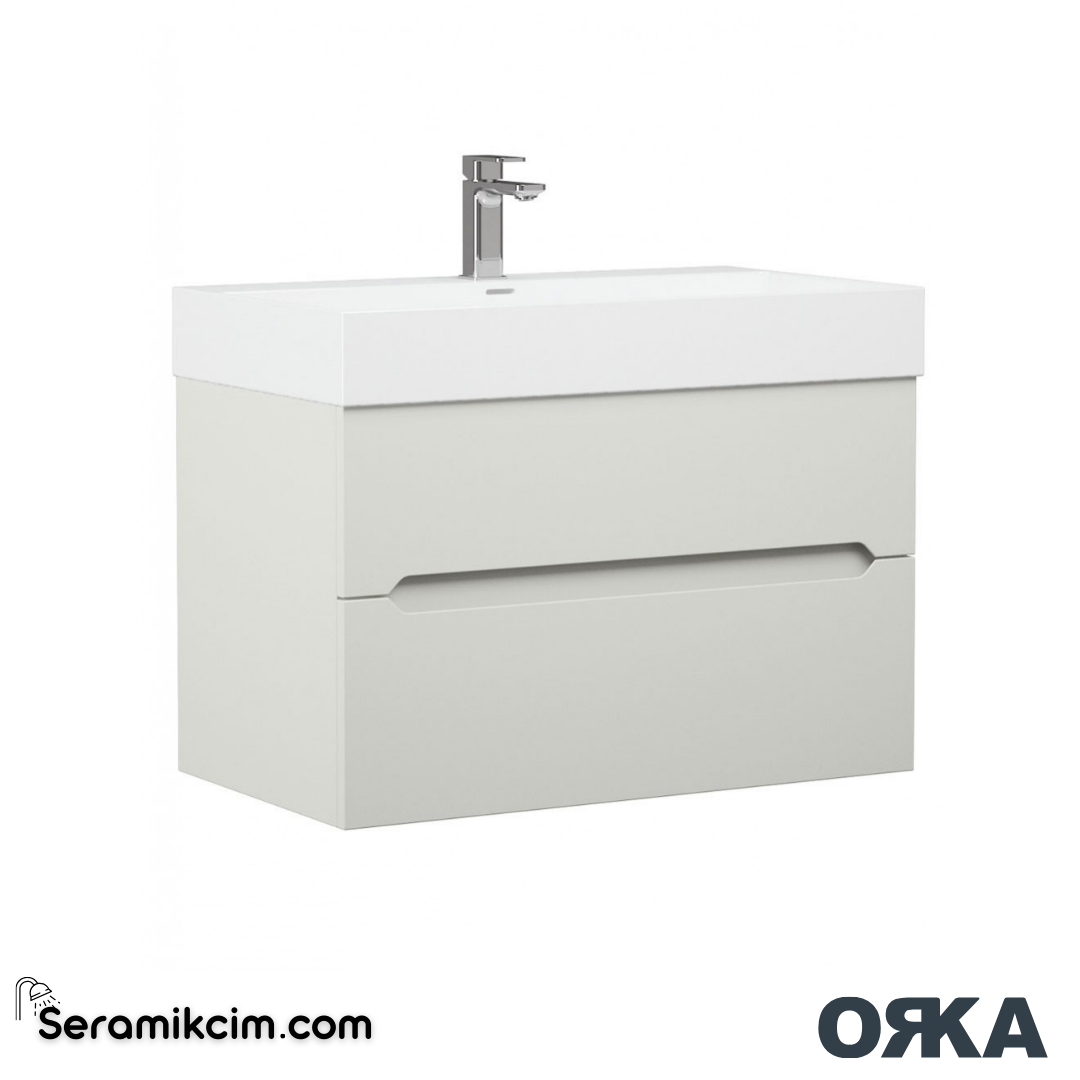 Orka Malta 100cm Banyo Dolabı Set Mat Kaşmir - ORK164.100.04.TKM