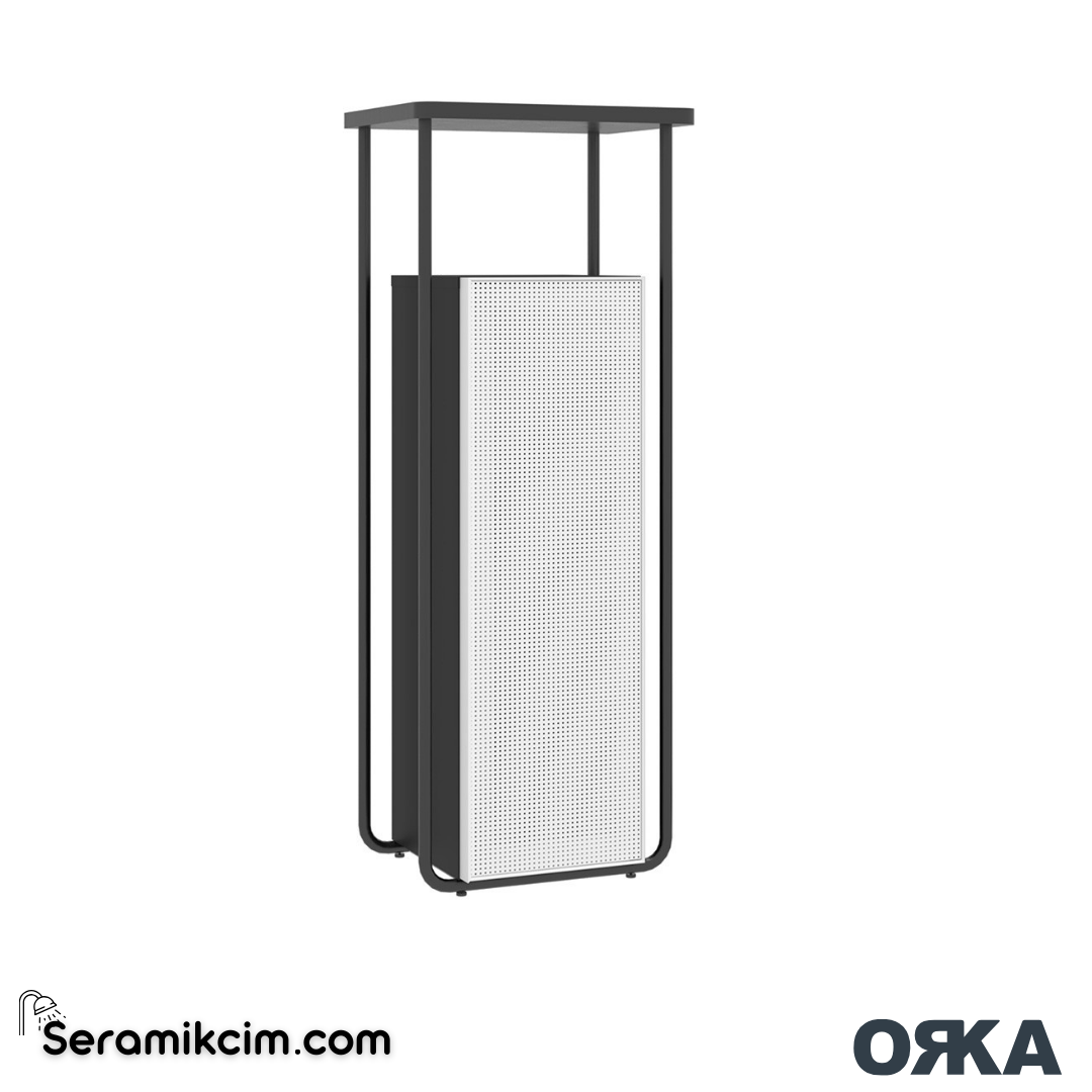 Orka Noto 47cm Açık Raflı Boy Dolabı Sağ Mat Siyah - ORK.BYD1231