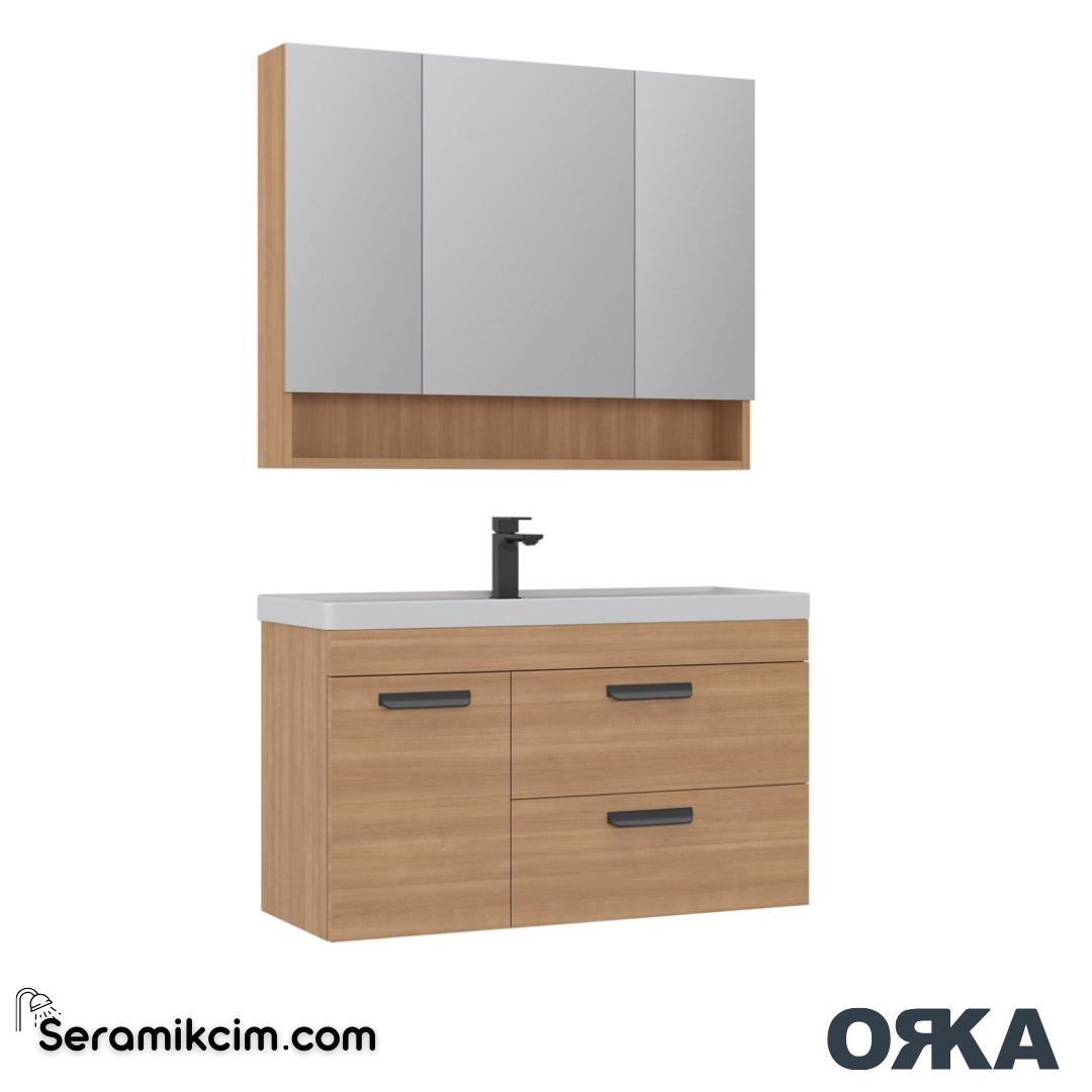 Orka Nova 100cm Banyo Dolabı Set Morgana Kiraz - ORK172.100.02.TKM