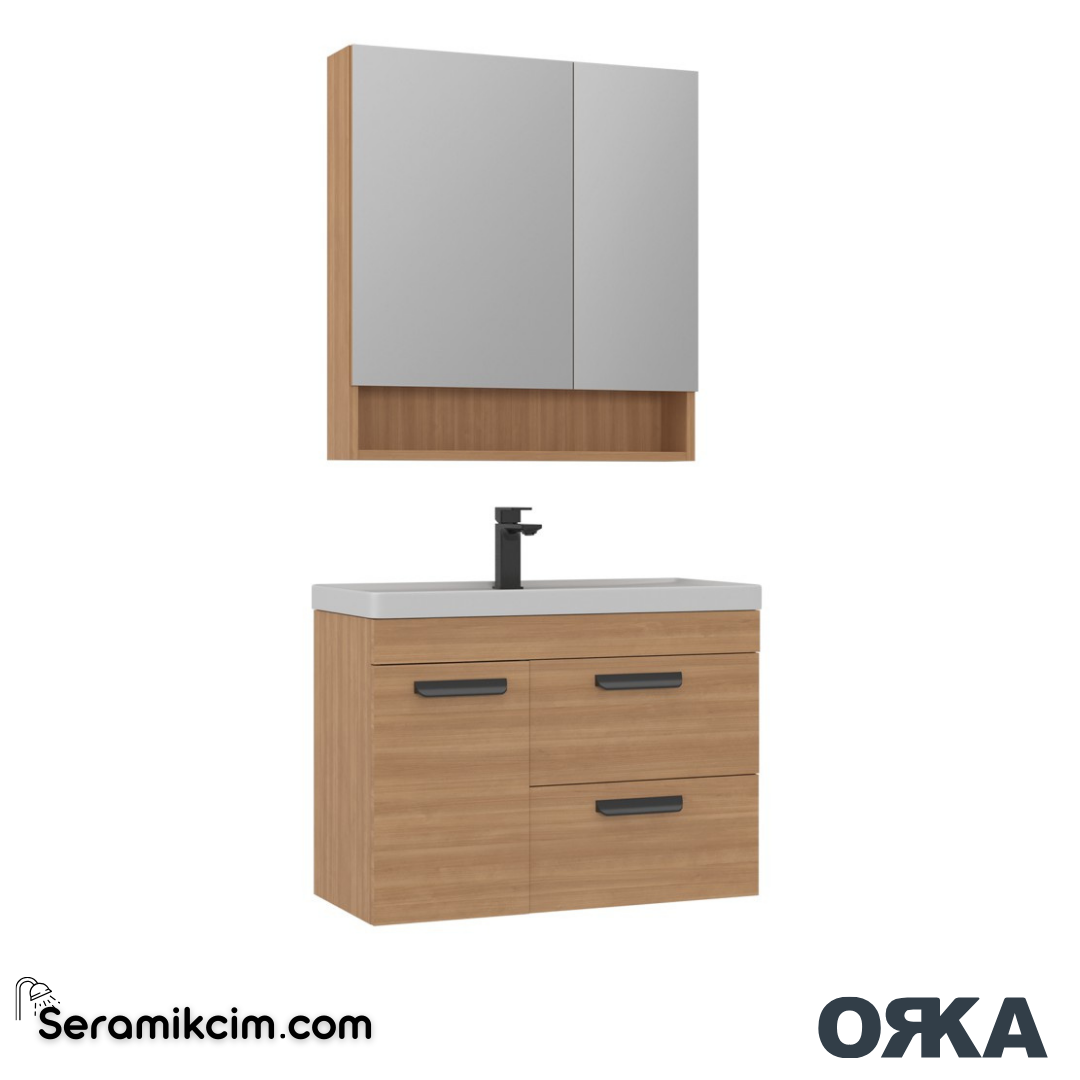 Orka Nova 80cm Banyo Dolabı Set Morgana Kiraz - ORK172.80.02.TKM