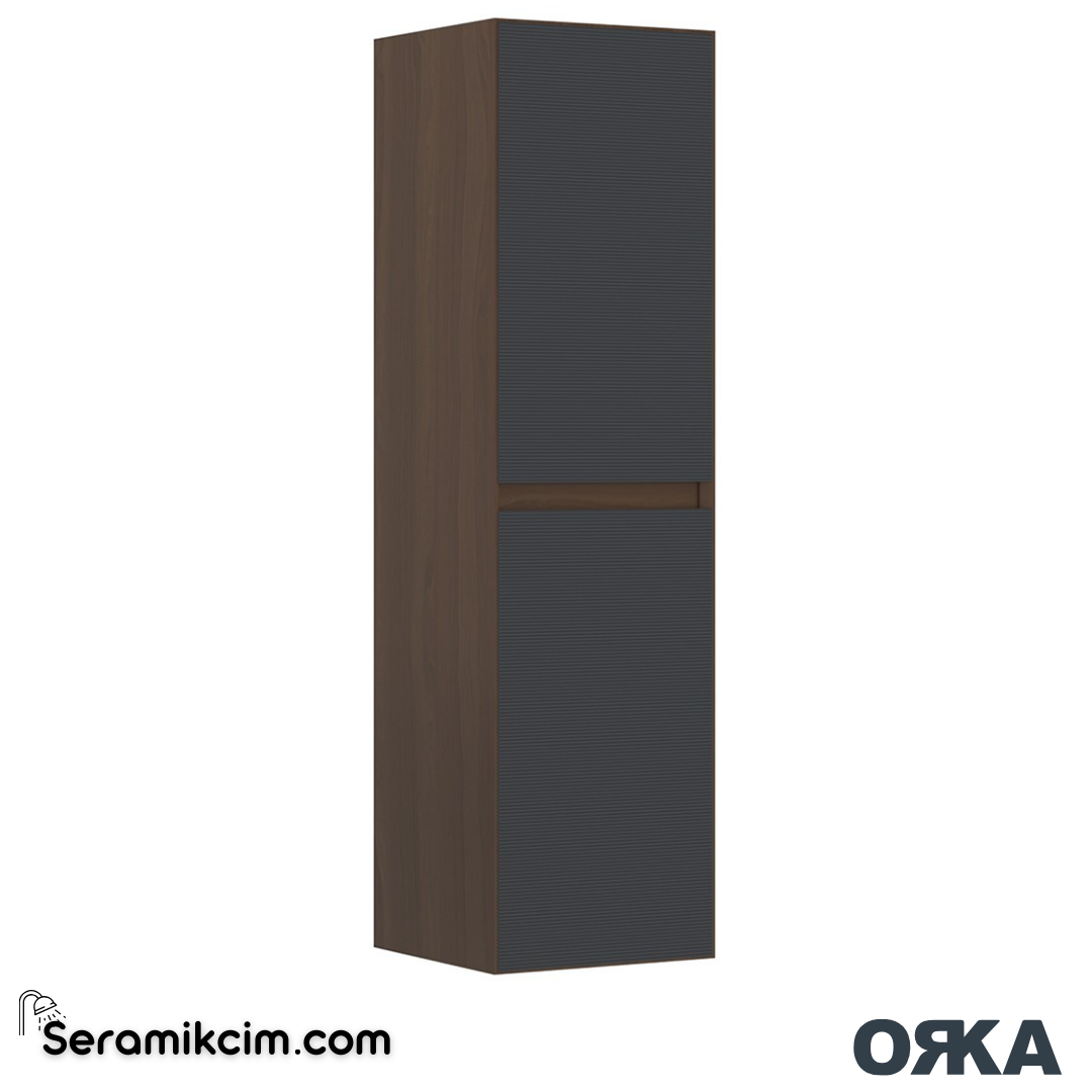 Orka Pacific 40cm Boy Dolabı (Sağ-Sol) Mocha Meşe / Mat Antrasit - ORK.BYD1047