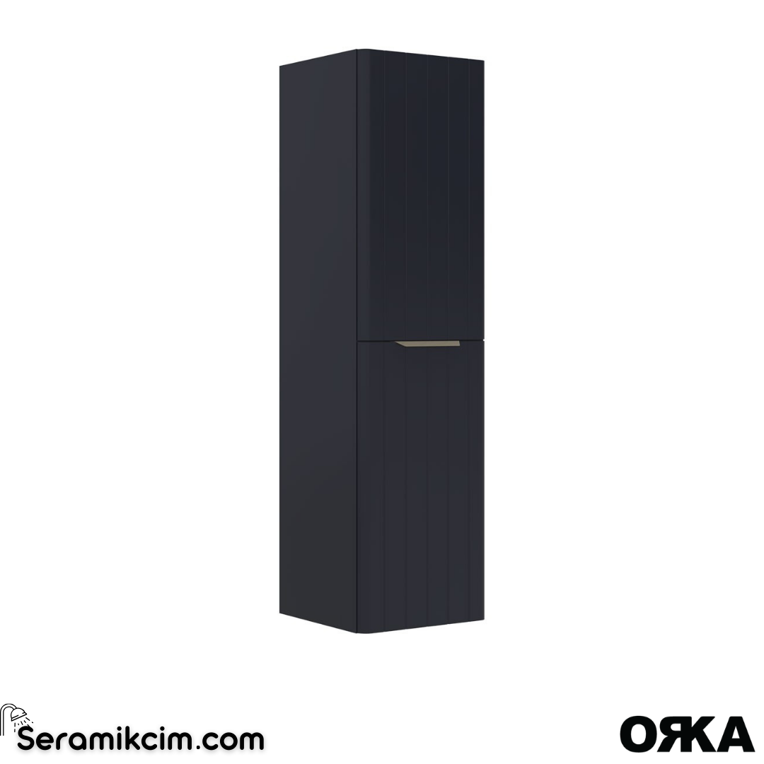 Orka Procida 40cm Boy Dolabı Sağ (Krom Detay) Mat Soft Lacivert