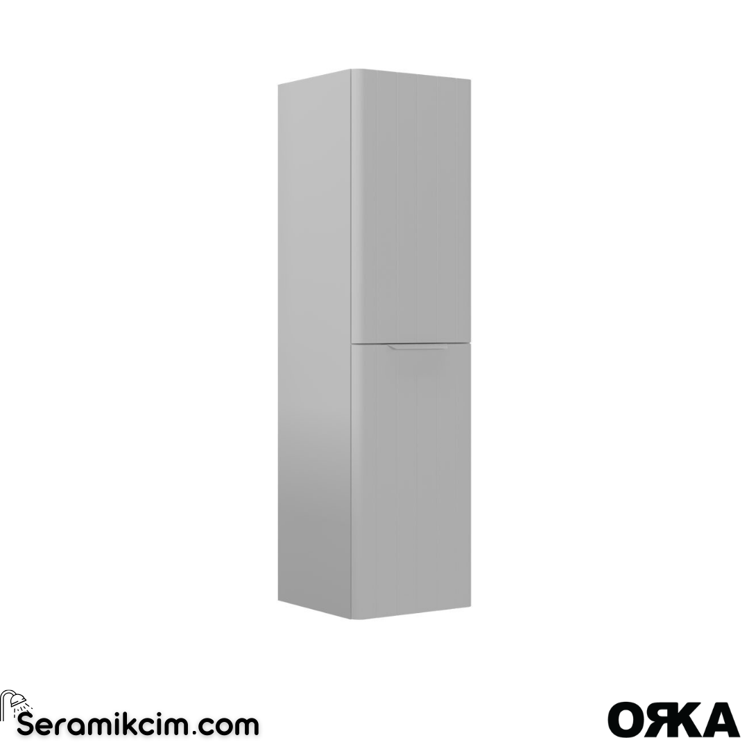 Orka Procida 40cm Boy Dolabı Sağ (Krom Detay) Mat Beyaz