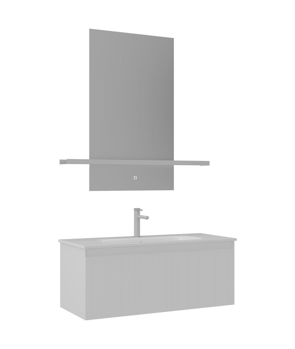 Orka Salina 100cm Banyo Dolabı Set Mat Beyaz
