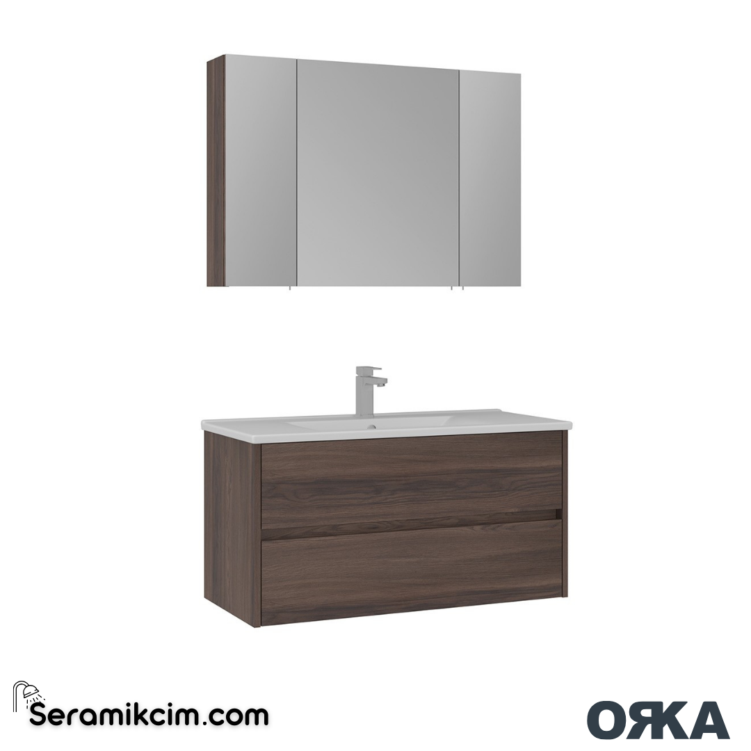 Orka Side 100cm Çekmeceli Banyo Dolabı Set Navaro - ORK225.100.03.TKM