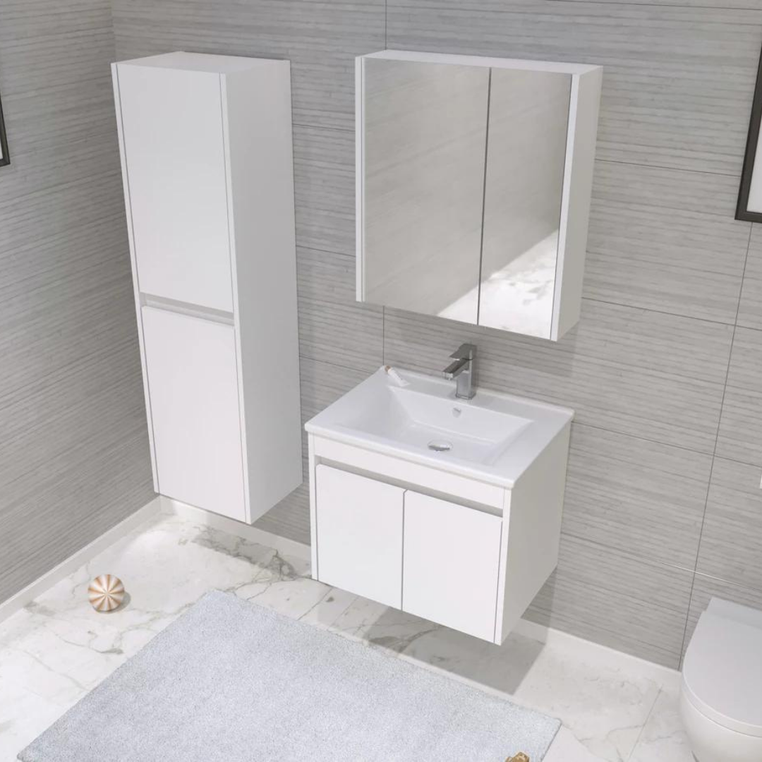 Orka Side 65cm Kapaklı Banyo Dolabı Set Mat Beyaz - ORKA.SİDE.65.TK.MTBY