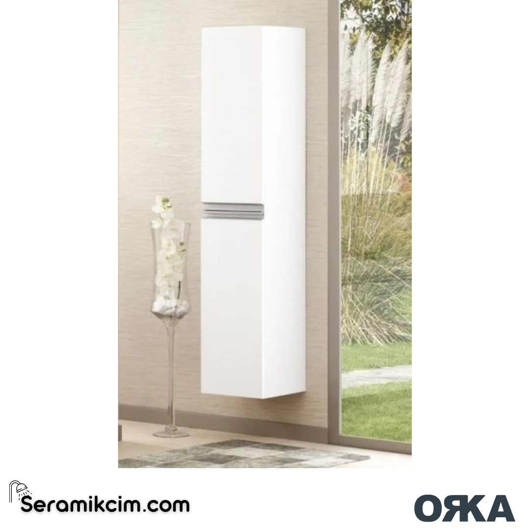 Orka Terme 35cm Boy Dolabı (Sağ-Sol) Parlak Beyaz - ORK.BYD1197
