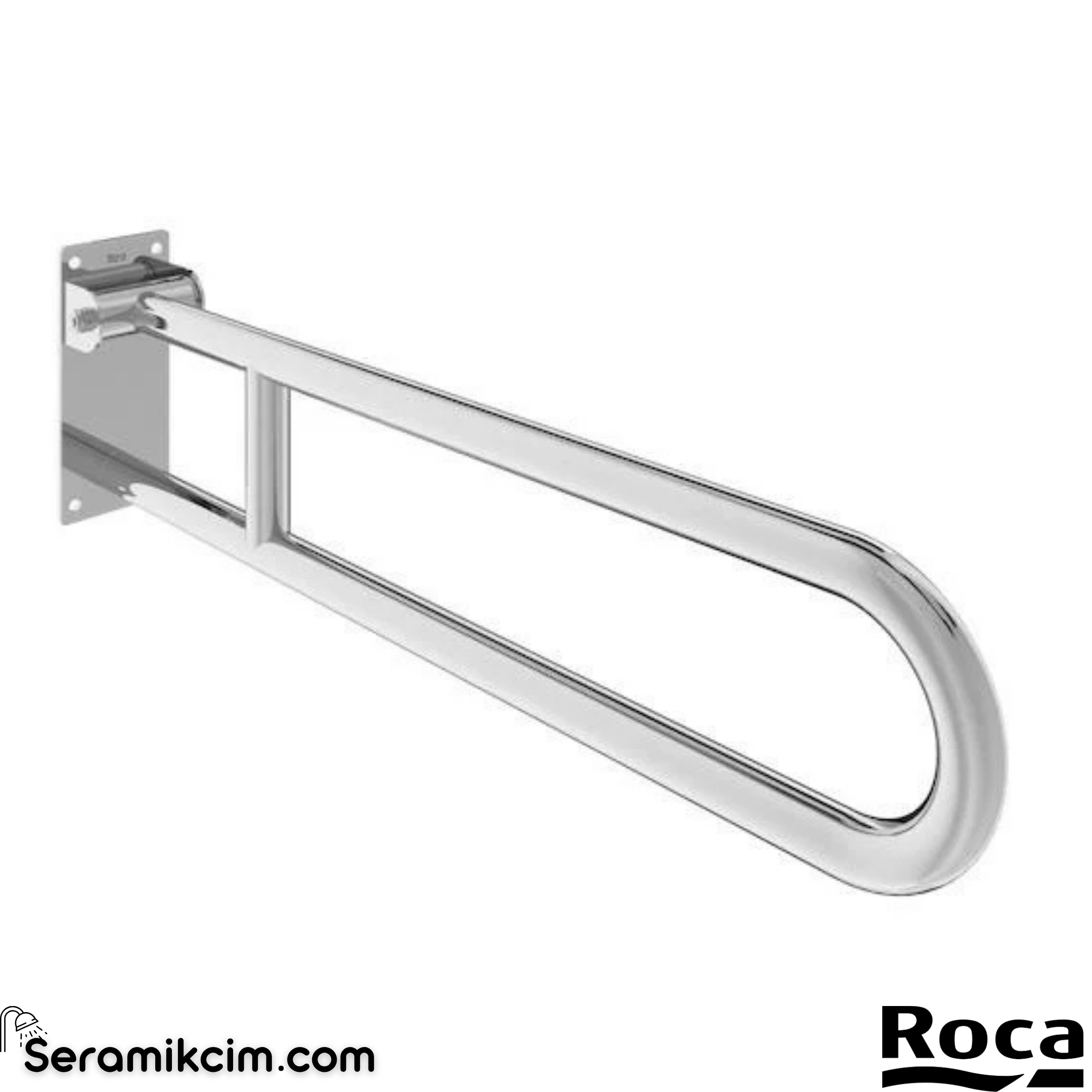 Roca Access Comfort Katlanabilir Tutunma Barı, Parlak Paslanmaz Çelik, 800 mm