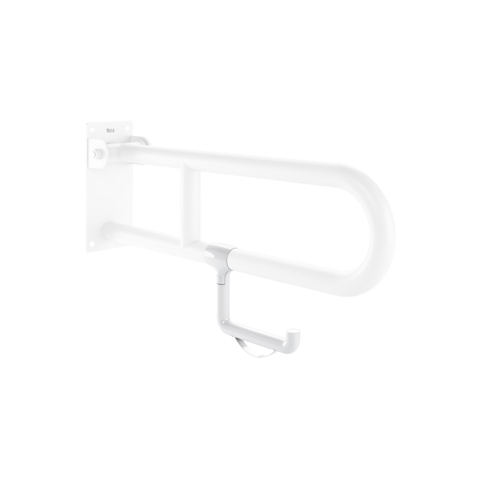 Roca Access Pro Katlanabilir ve Tuvalet Kağıtlıklı Tutunma Barı, Beyaz, 600 mm A816911009