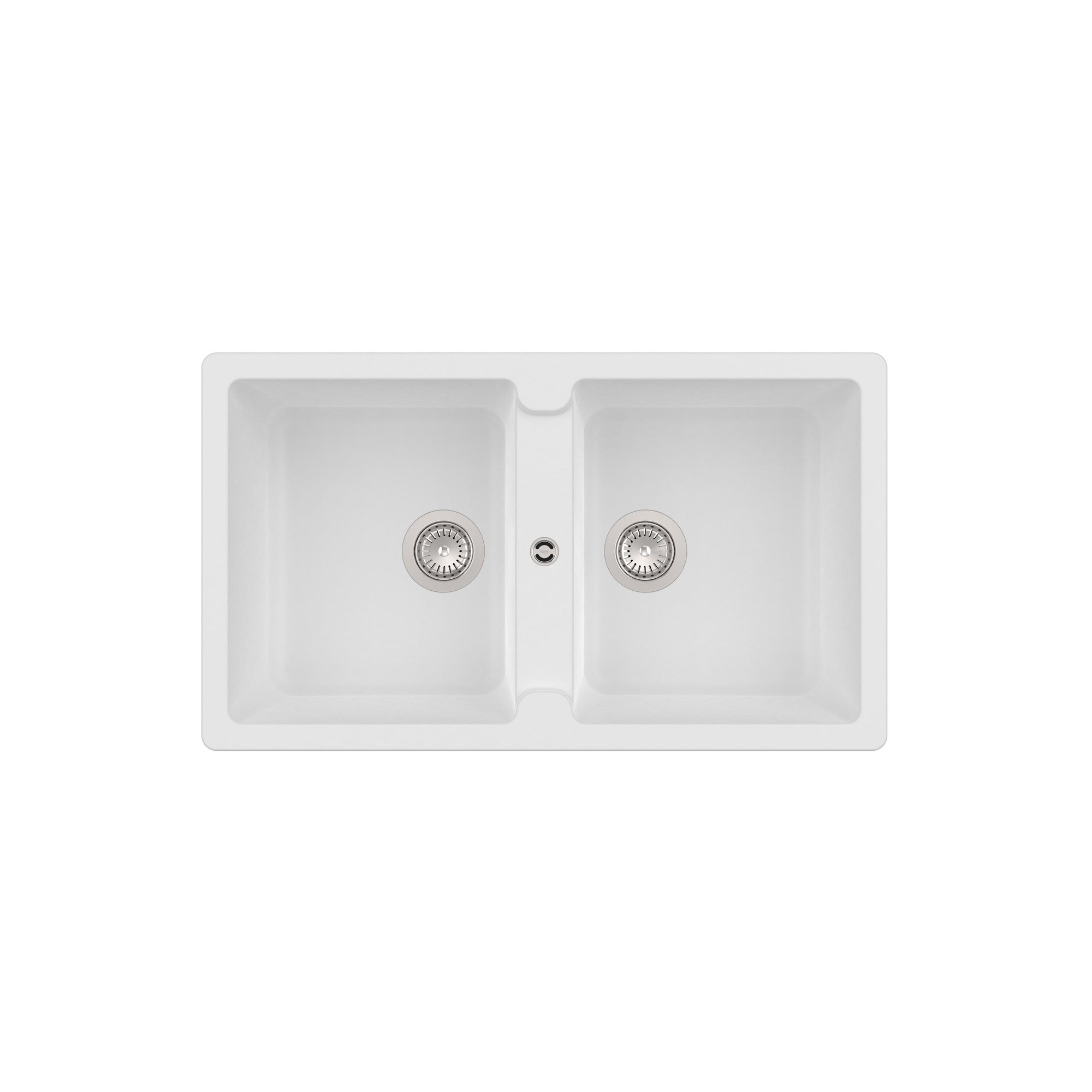 Roca Bergen QUARZEX® Çift Gözlü Eviye Beyaz, 1000 x 500 mm A880210020