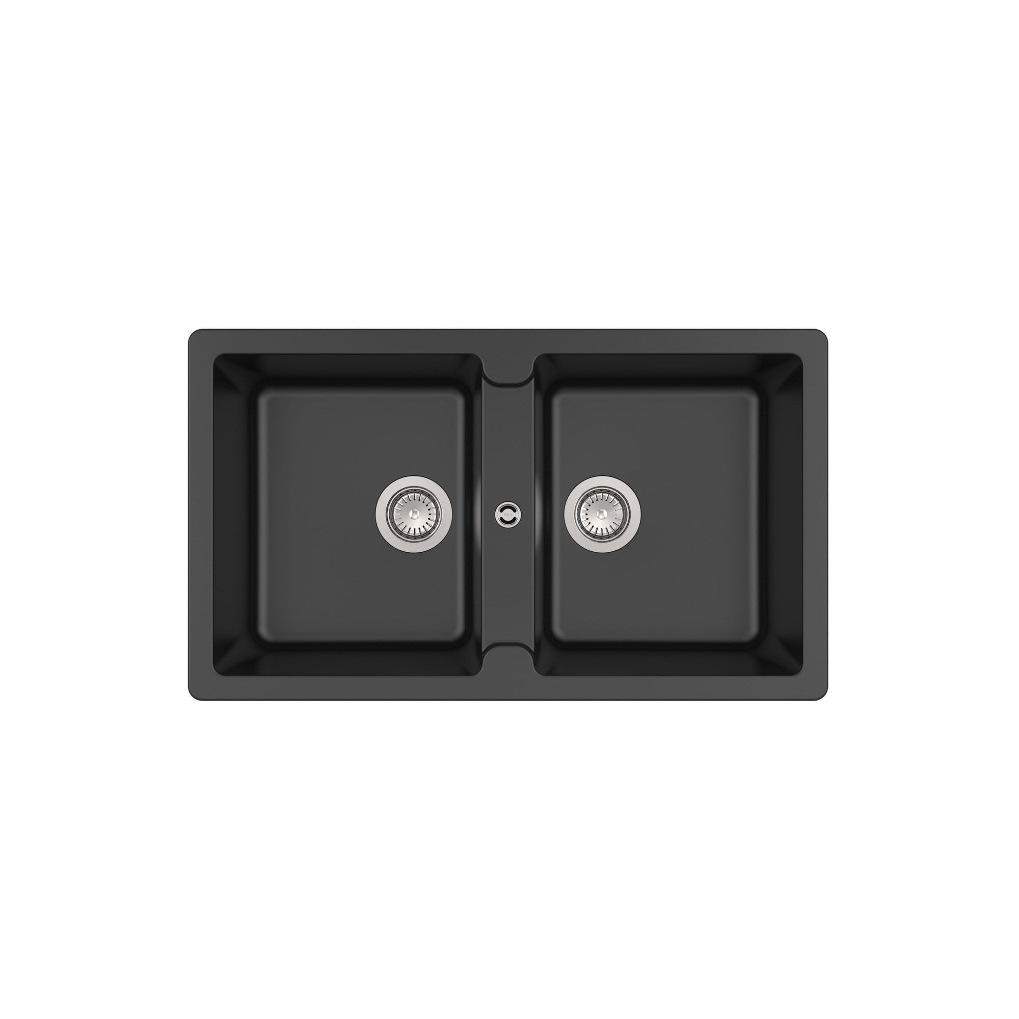 Roca Bergen QUARZEX® Çift Gözlü Eviye Siyah, 1000 x 500 mm A880210940