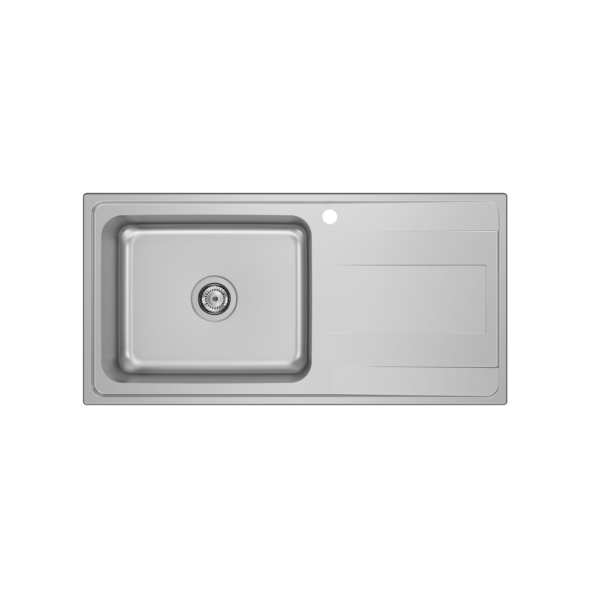 Roca Budapest Tek Gözlü ve Sağdan Damlalıklı Paslanmaz Çelik Eviye, 1000x500 mm A870N31000