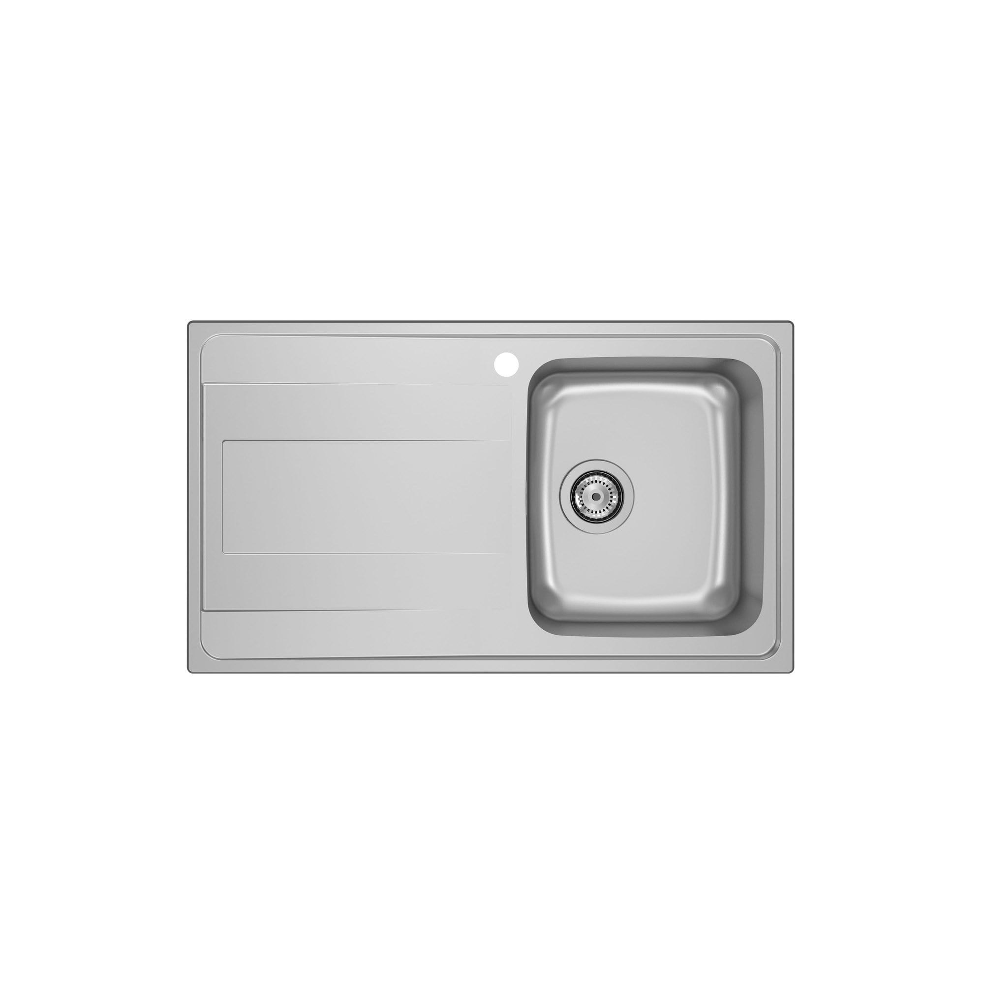 Roca Budapest Tek Gözlü ve Soldan Damlalıklı Paslanmaz Çelik Eviye, 860x500 mm A870N40860