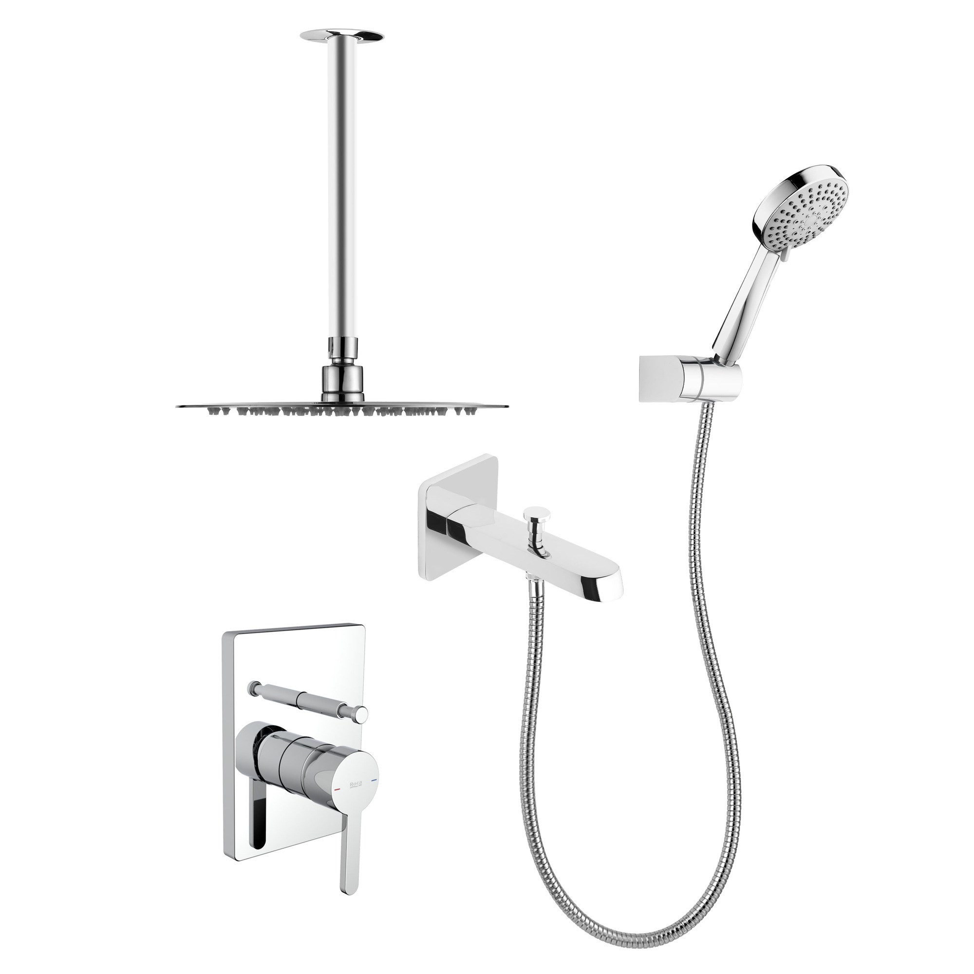 Roca CARELIA PACK ECO 5LI ANKASTRE BANYO SETI CIKIS UCLU (TAVANDAN) A5D268AC0K