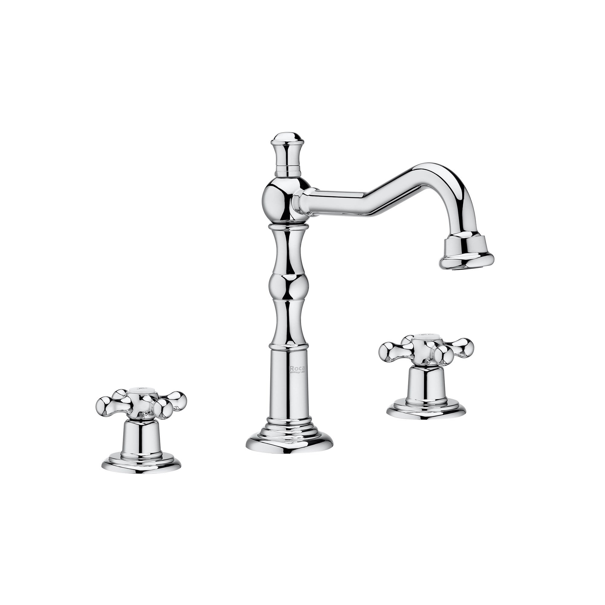 Roca Carmen Döner Çıkış Uçlu Çift Kumanda Kollu Lavabo Bataryası Krom, Sifon Kumandalı A5A444BC00