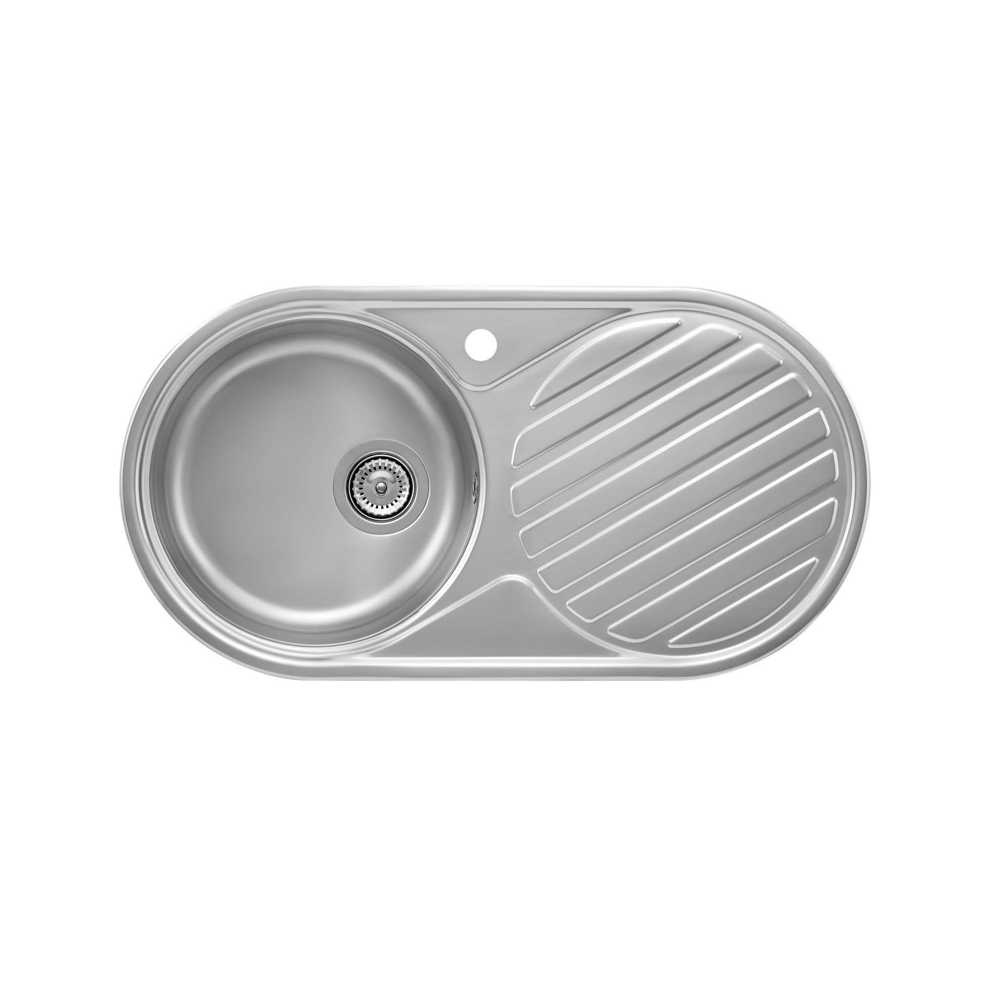 Roca Duo Tek Gözlü ve Sağdan Damlalıklı Paslanmaz Çelik Eviye, 840 x 400 mm A870930845
