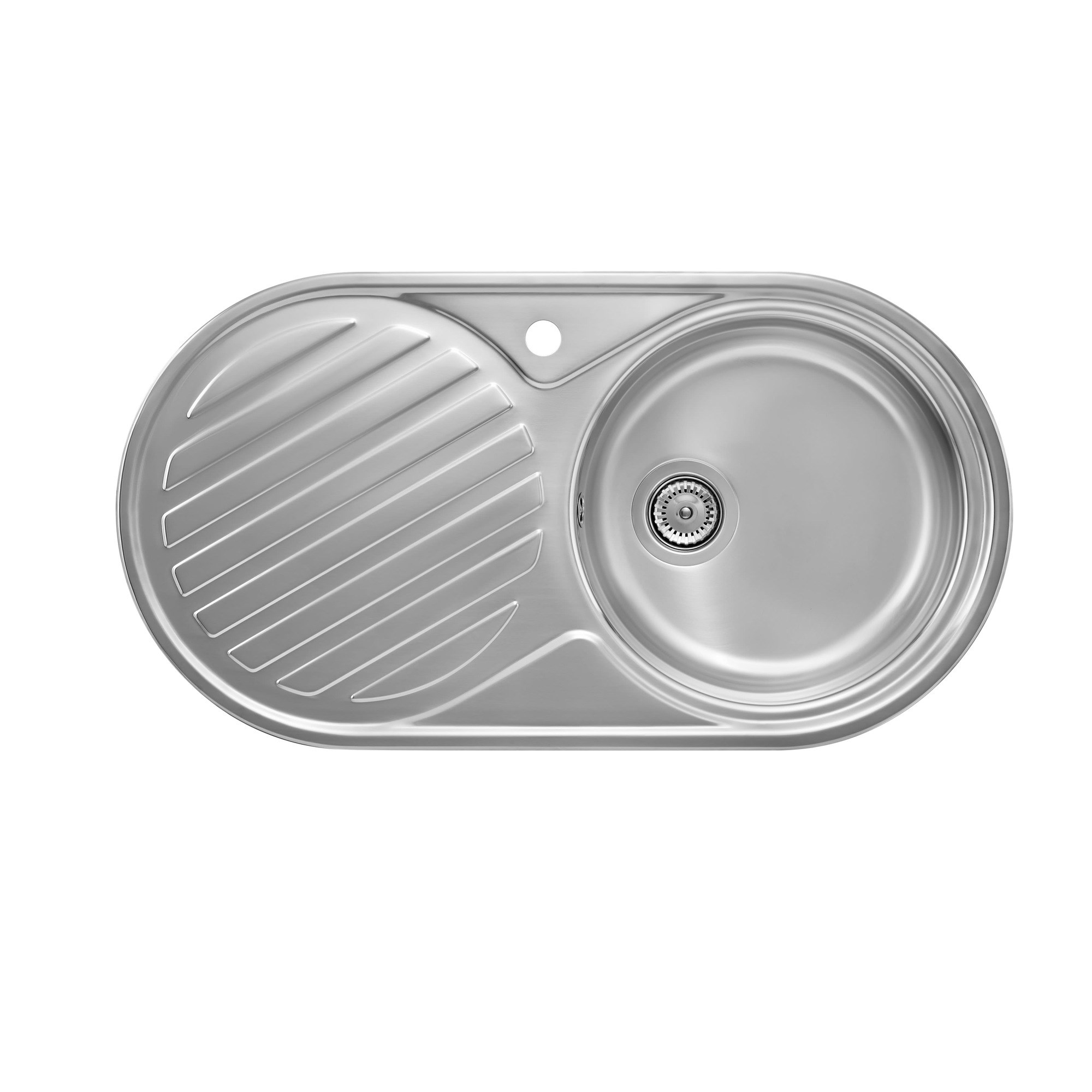Roca Duo Tek Gözlü ve Soldan Damlalıklı Paslanmaz Çelik Eviye, 900 x 480 mm A870940901