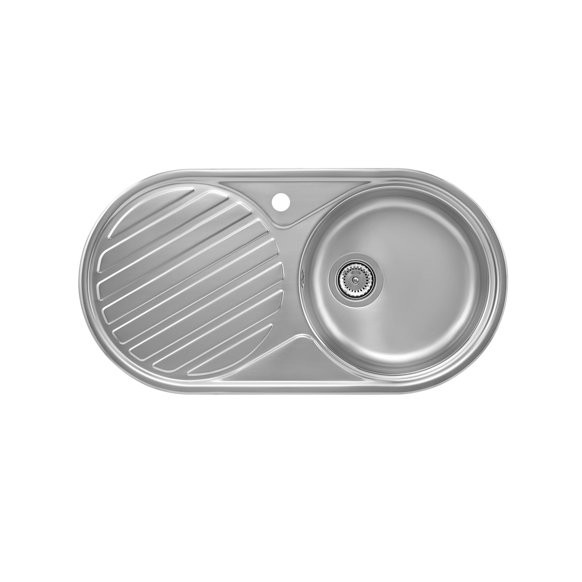 Roca Duo Tek Gözlü ve Soldan Damlalıklı Paslanmaz Çelik Eviye, 840 x 400 mm A870940845