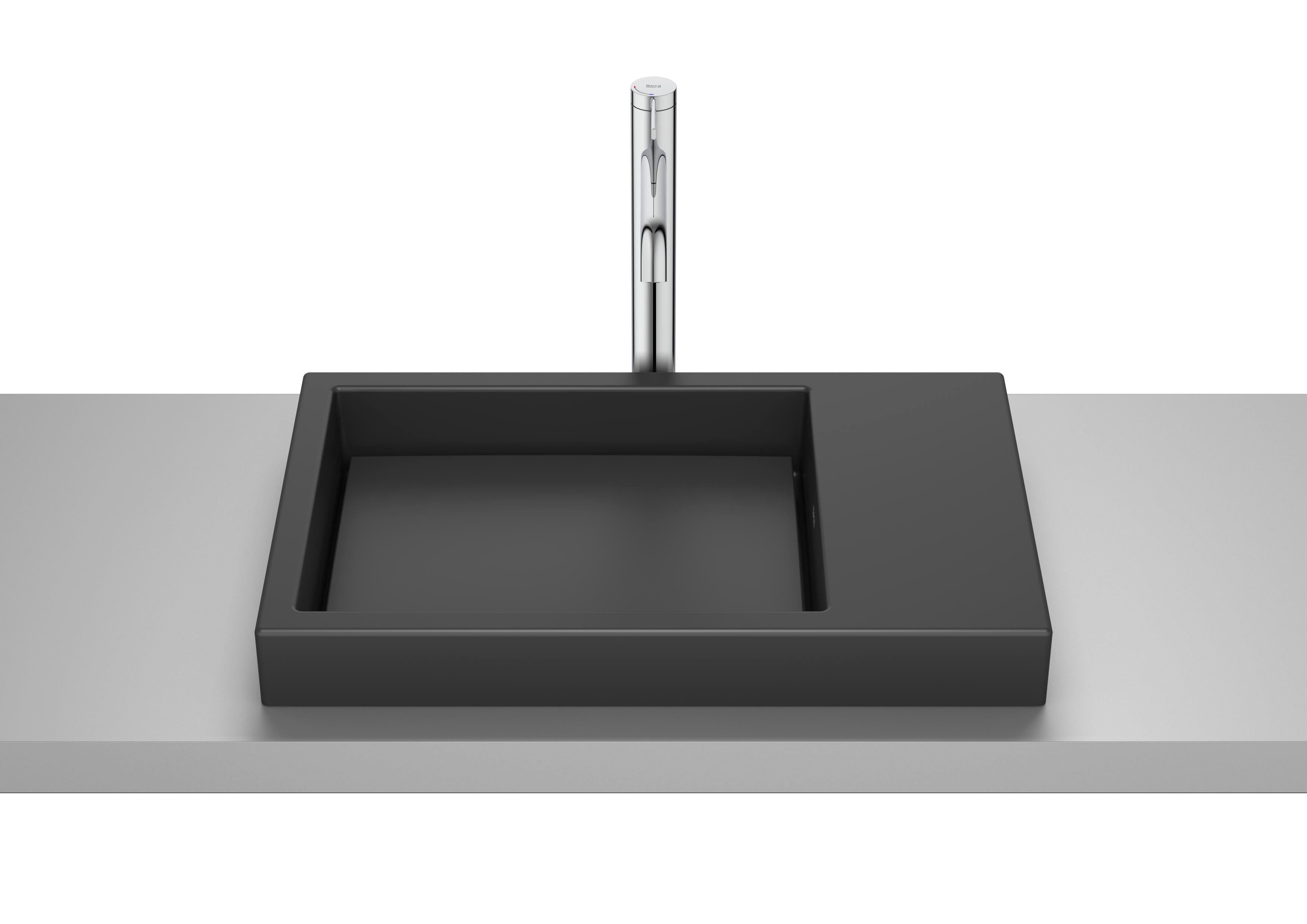 Roca In countertop ceramic basin without taphole. Mat Siyah A32727508B - A32727508B