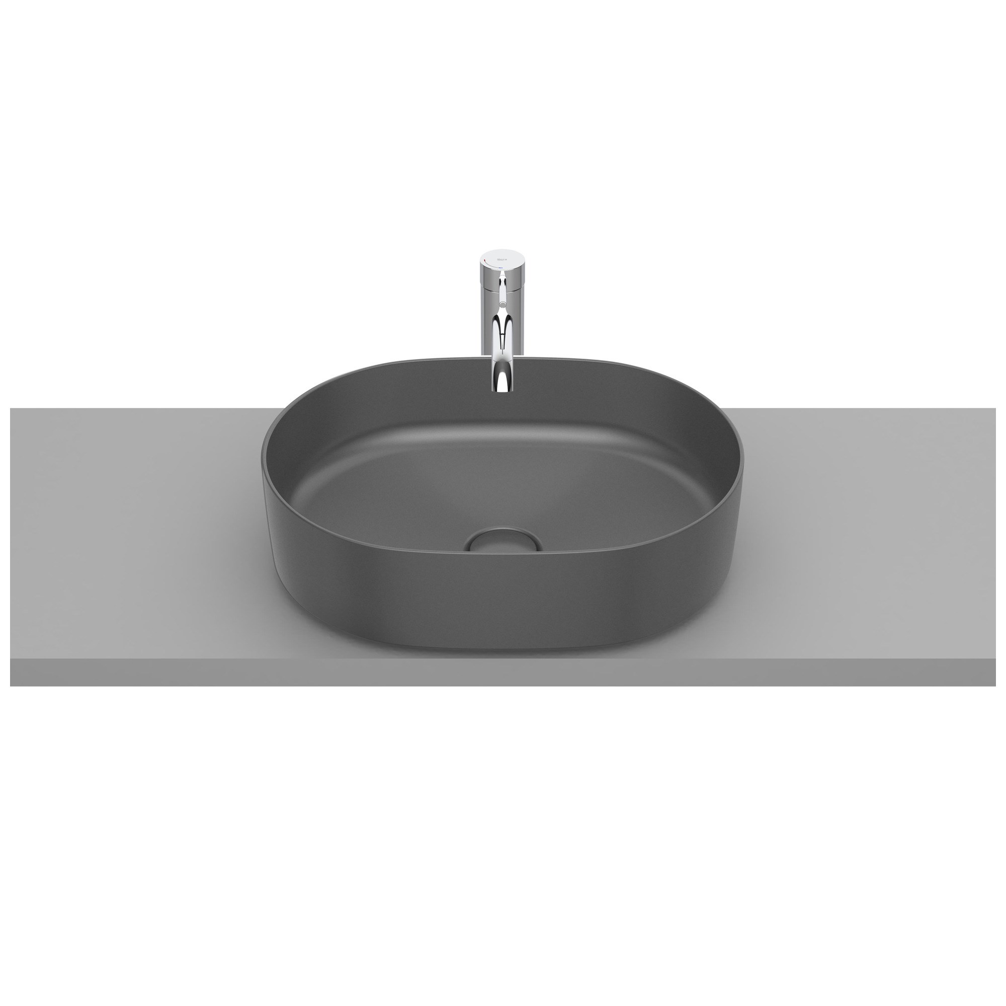 Roca Inspira Round FINECERAMIC® Tezgah Üstü Lavabo Onyx (Mat Siyah) ø 500 mm A327520640
