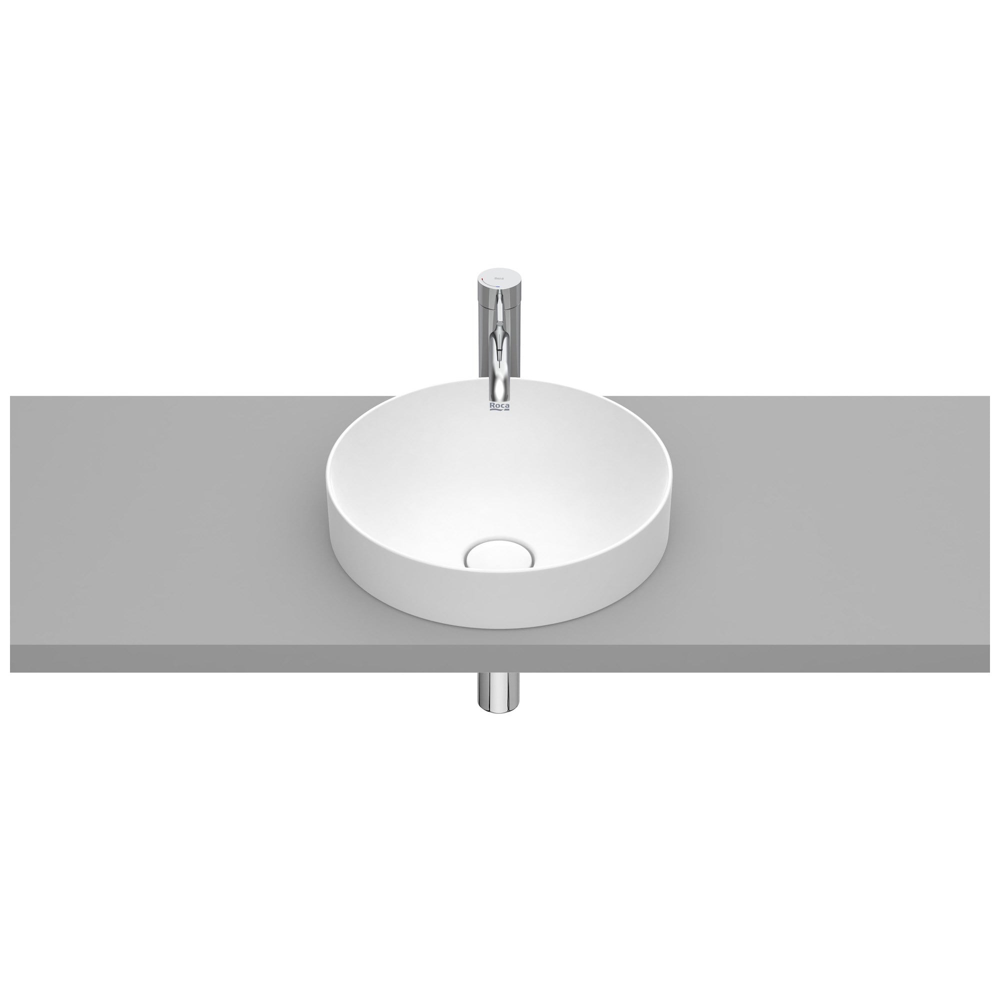 Roca Inspira Round FINECERAMIC® Tezgah Üstü Gömme Lavabo Mat Beyaz ø 370 mm A32752R620