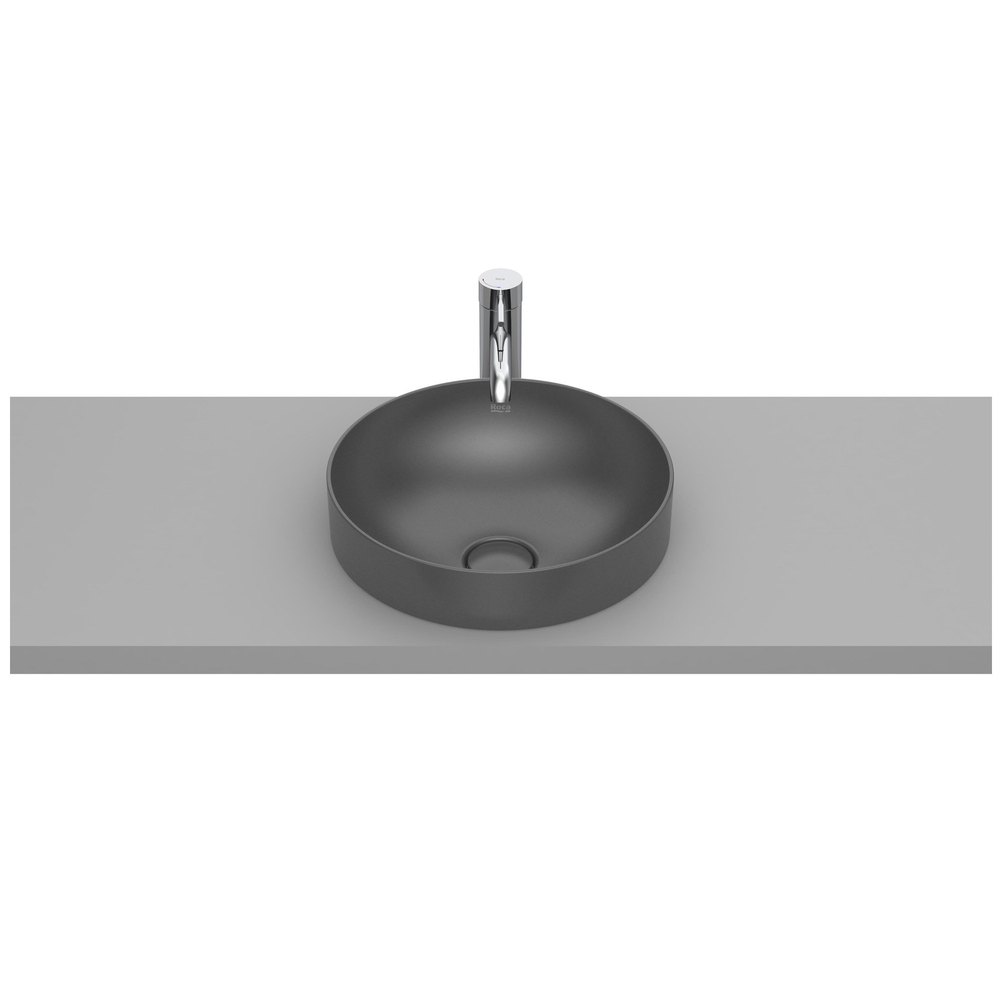 Roca Inspira Round FINECERAMIC® Tezgah Üstü Gömme Lavabo Onyx (Mat Siyah) ø 370 mm A32752R640