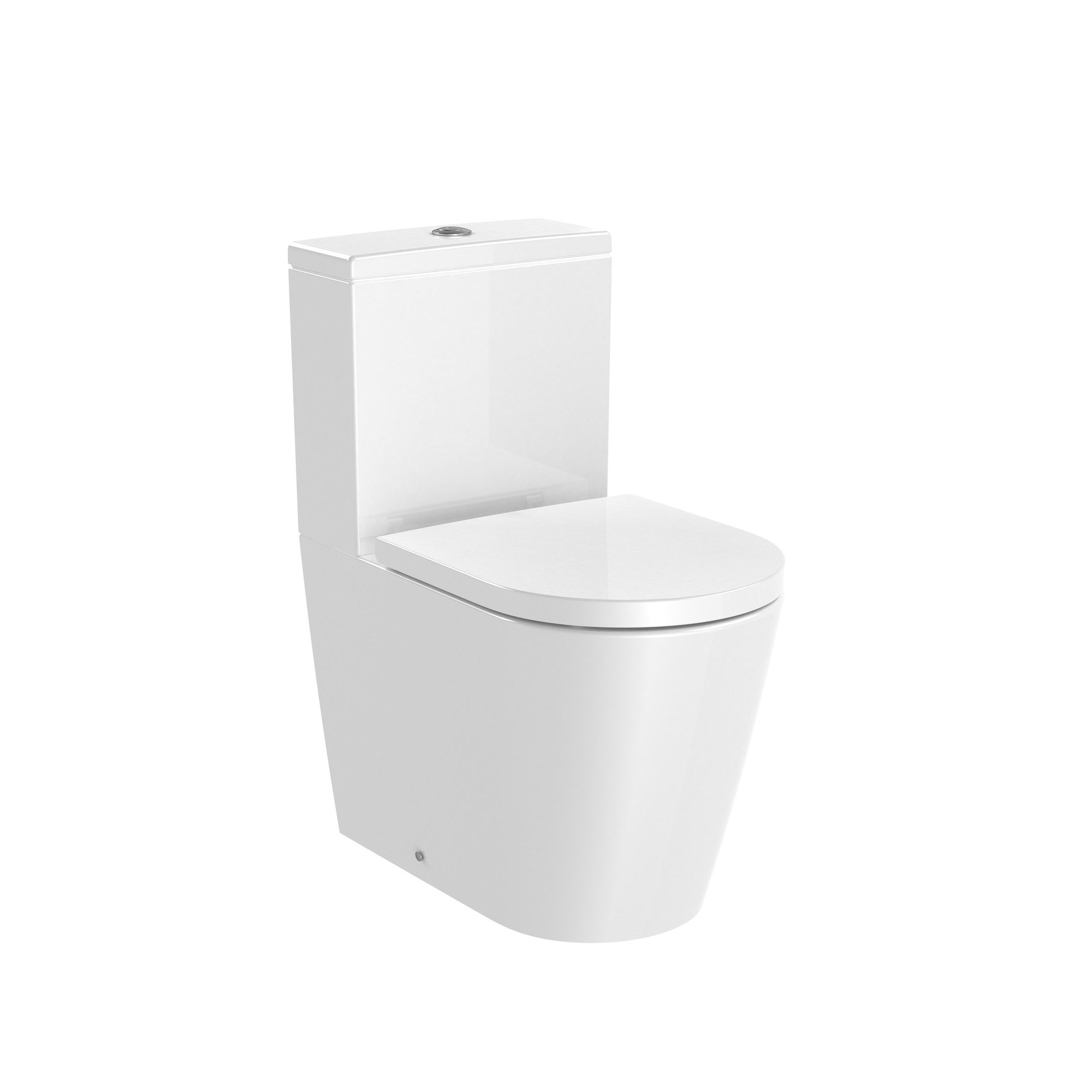 Roca Inspira Round Kompakt Yerden Klozet, Beyaz, 600 mm, Kanalsız, Çift Çıkışlı A342529000