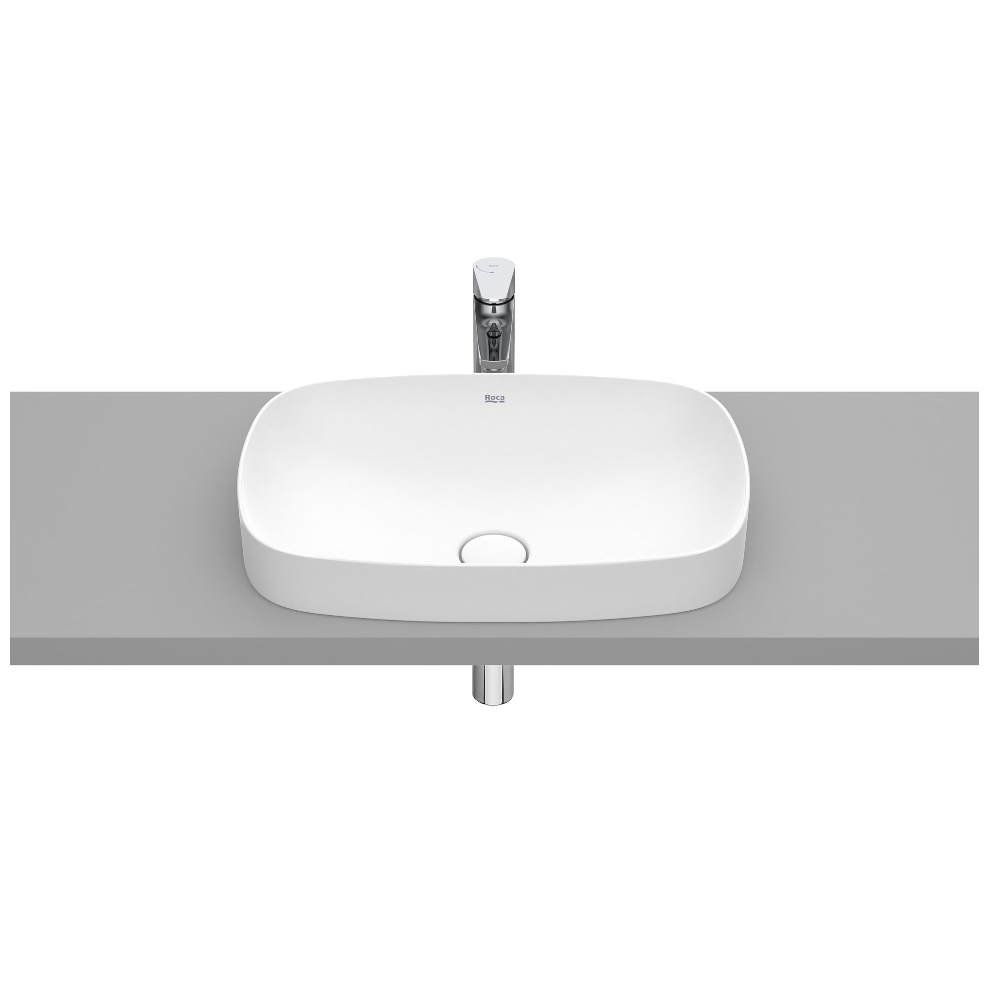 Roca Inspira Soft FINECERAMIC® Tezgah Üstü Gömme Lavabo Mat Beyaz 550 x 370 mm A327504620