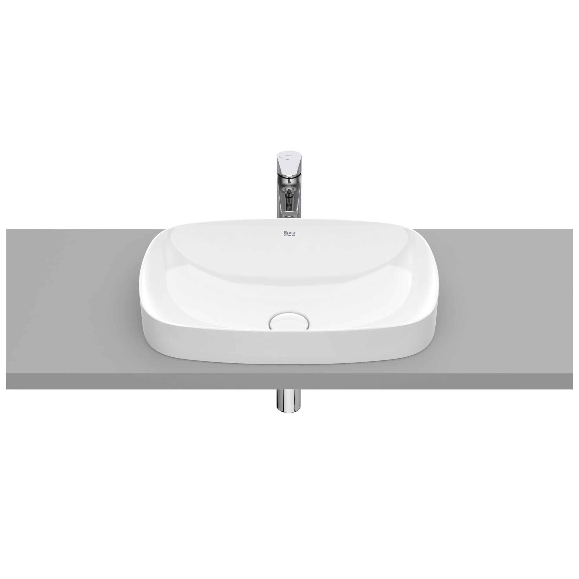 Roca Inspira Soft FINECERAMIC® Tezgah Üstü Gömme Lavabo Beyaz 550 x 370 mm A327504000